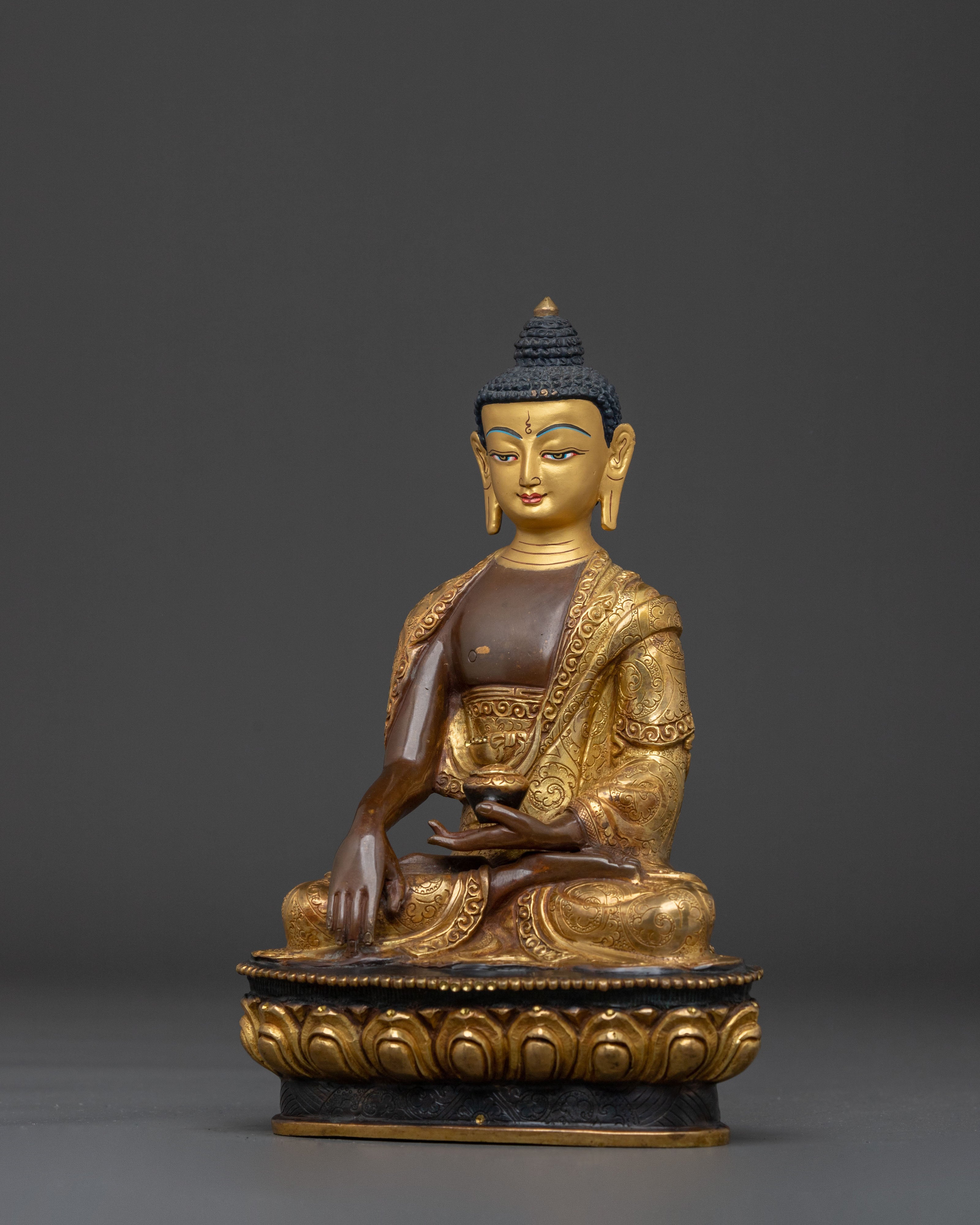 Shakyamuni Buddha Meditation Statue | 24K Gold Gilded