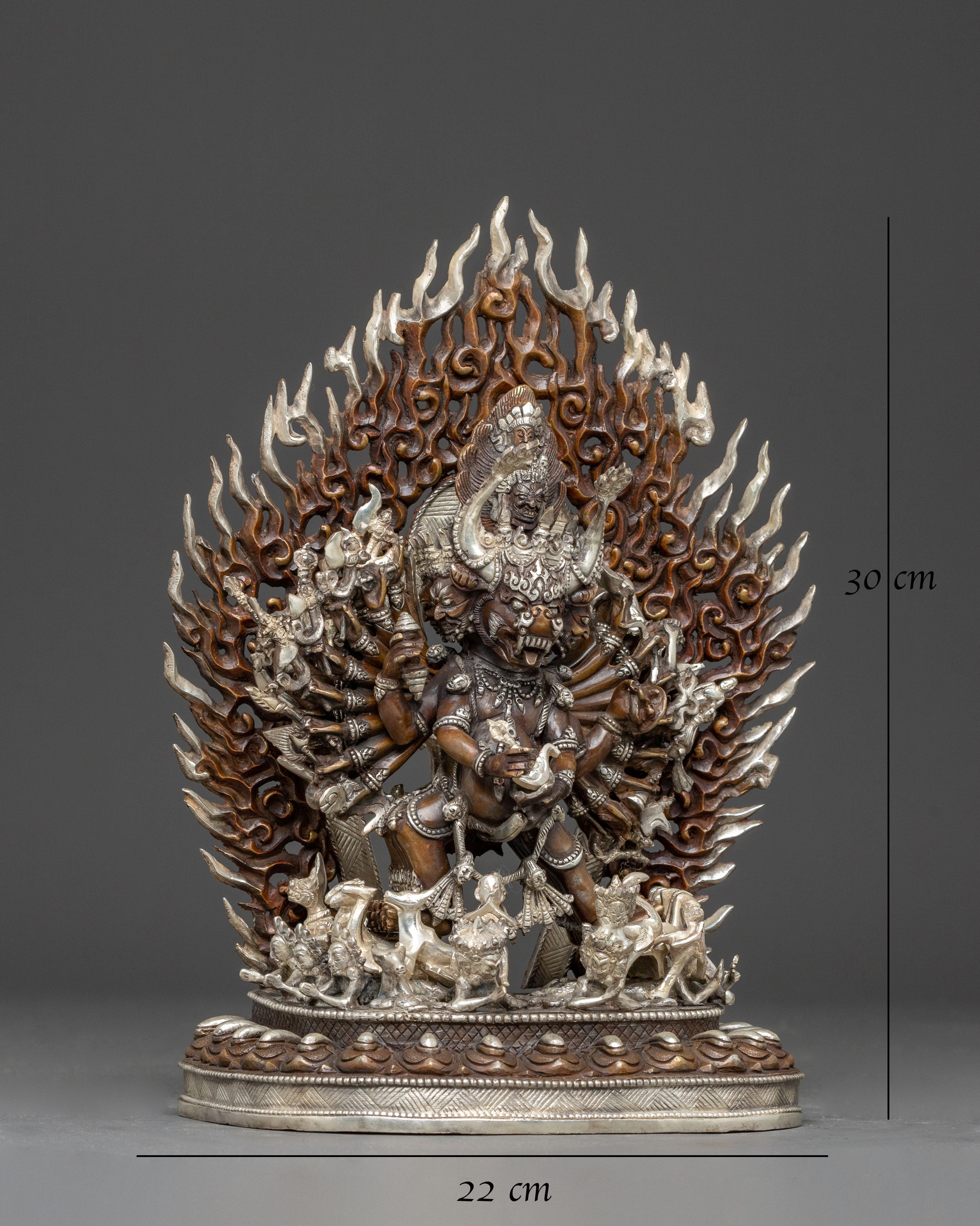Handmade Yamantaka Golden Statue | Tibetan Buddhist Deity of Wisdom