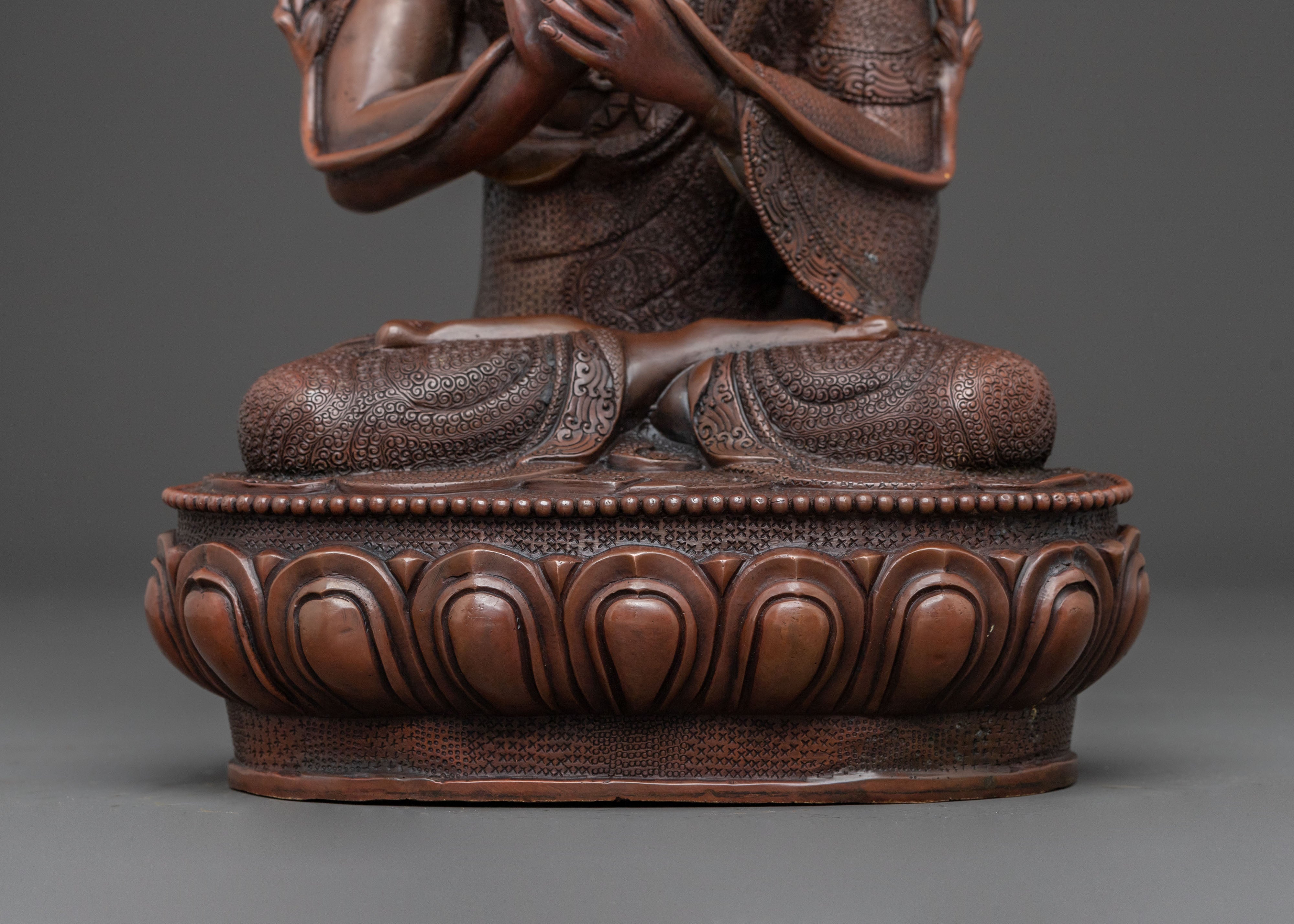 Tsongkhapa Statue Set with Disciples: Altar Home Decor