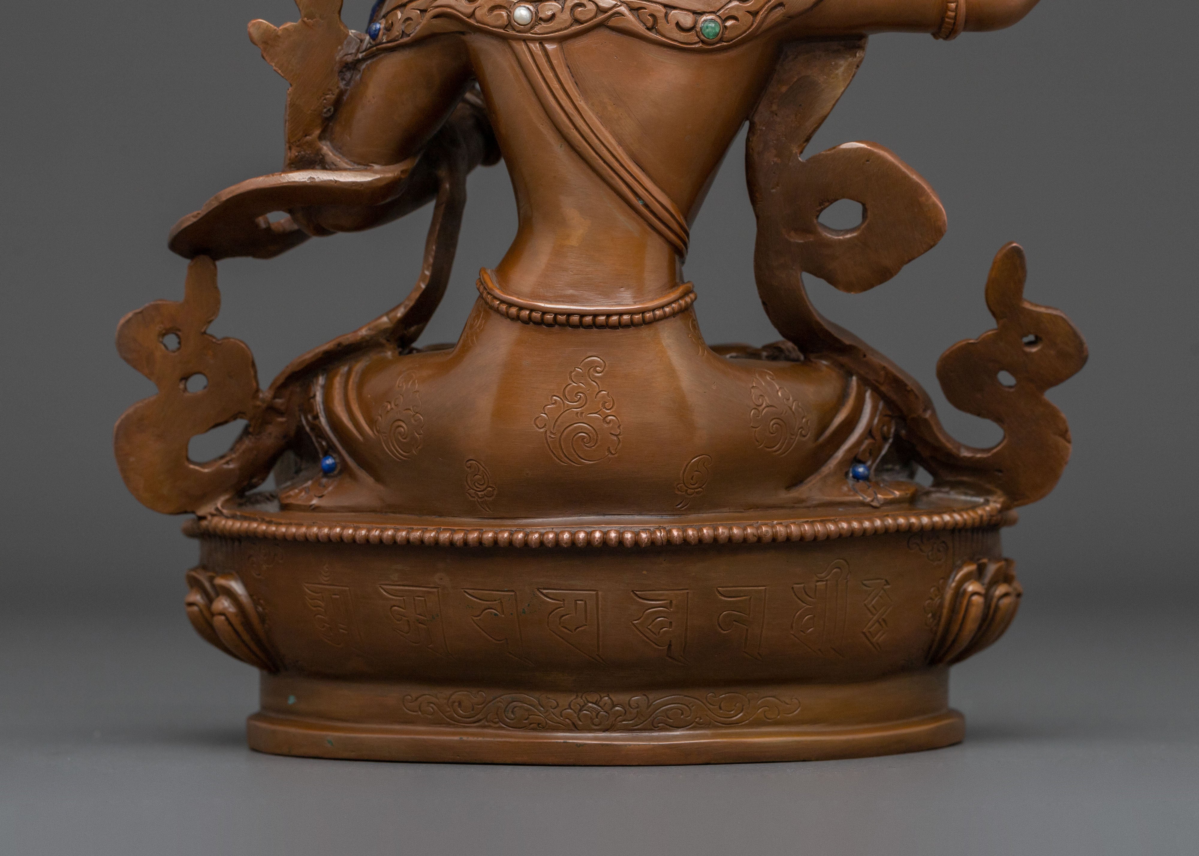 Manjughoṣa Oxidized Copper Statue | Tibetan Buddhist Deity