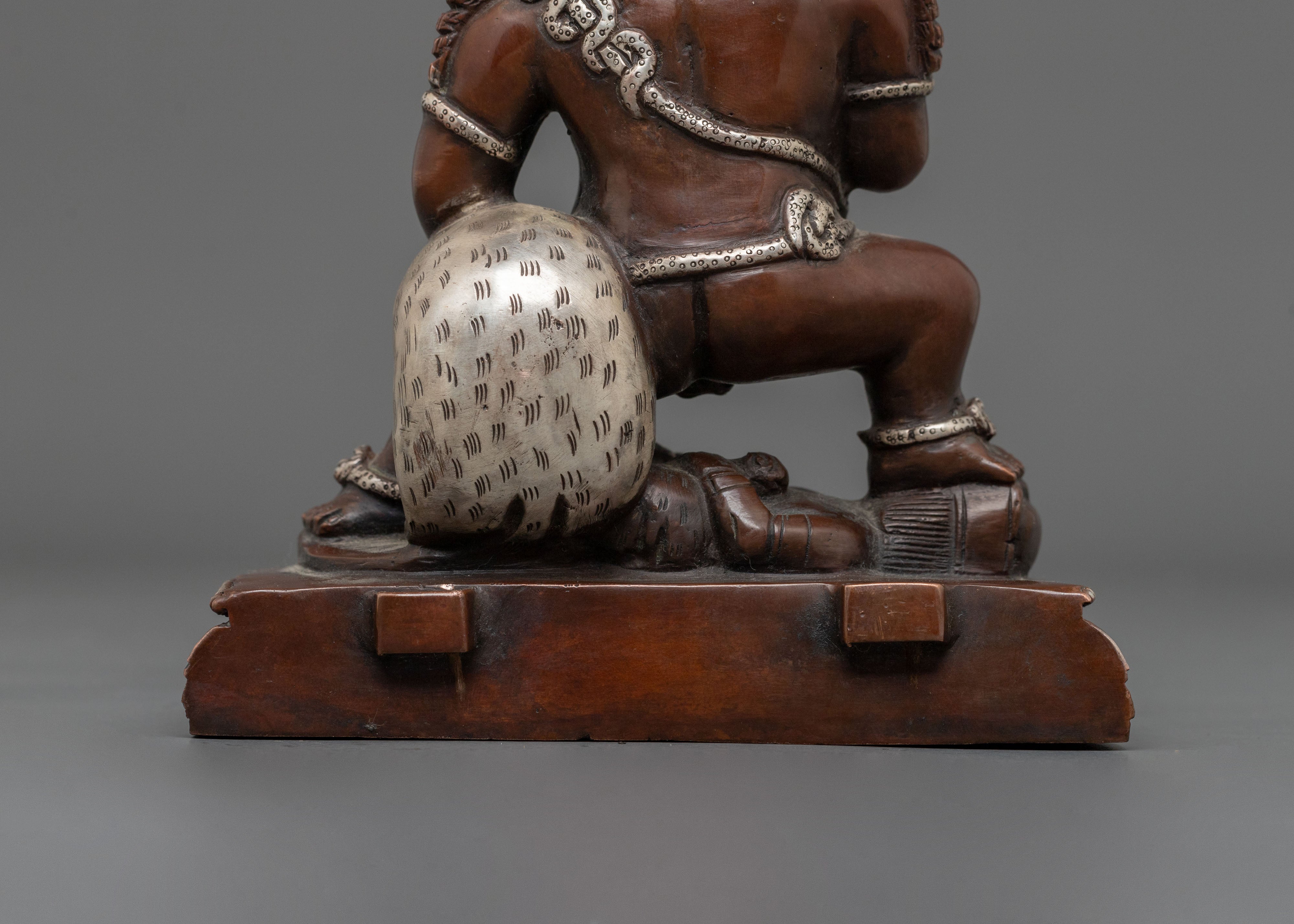 Black Dzambhala Handcrafted Oxidized Copper Statue