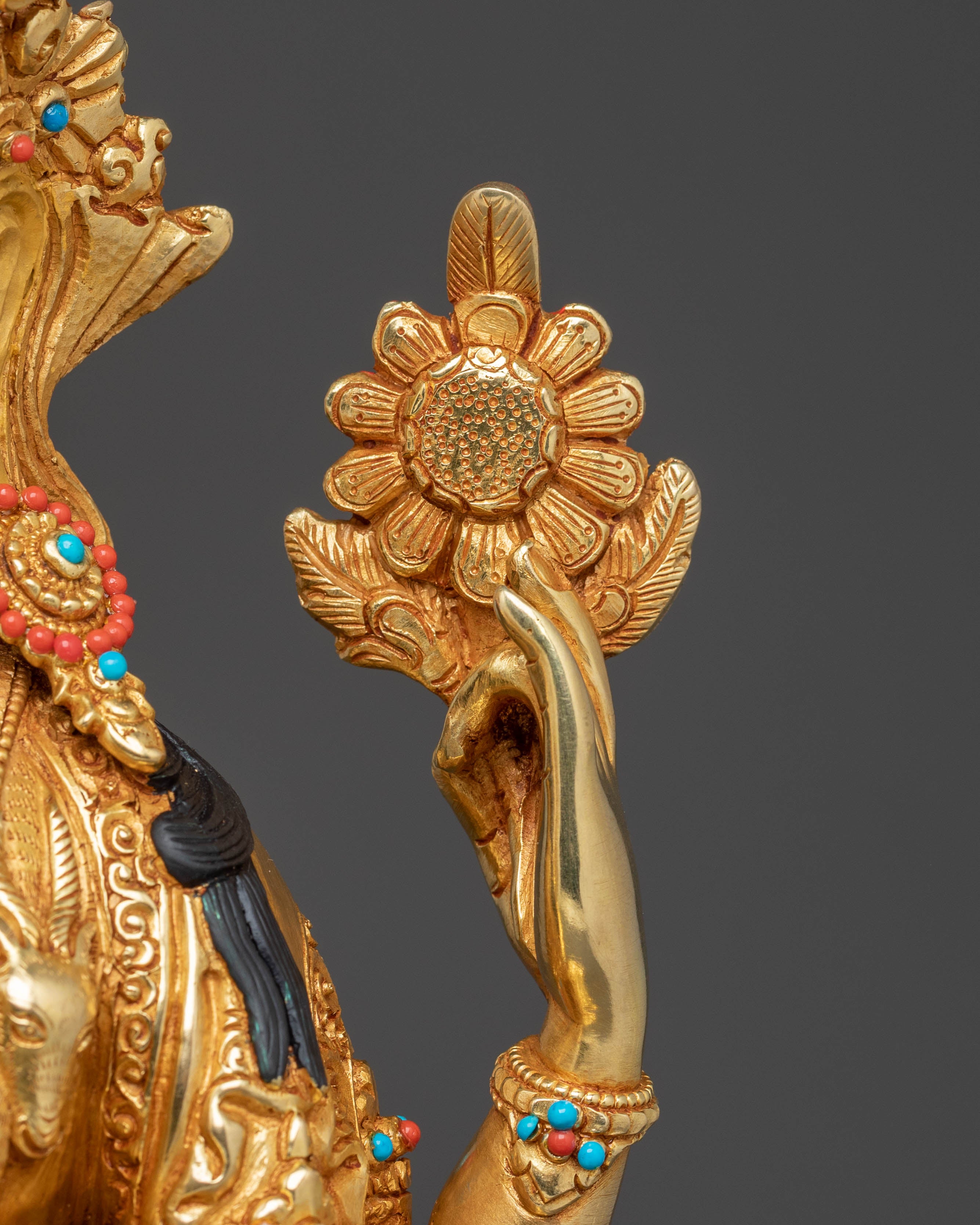 Chenrezig Compassion Statue | Handcrafted 24K Gold Gilded