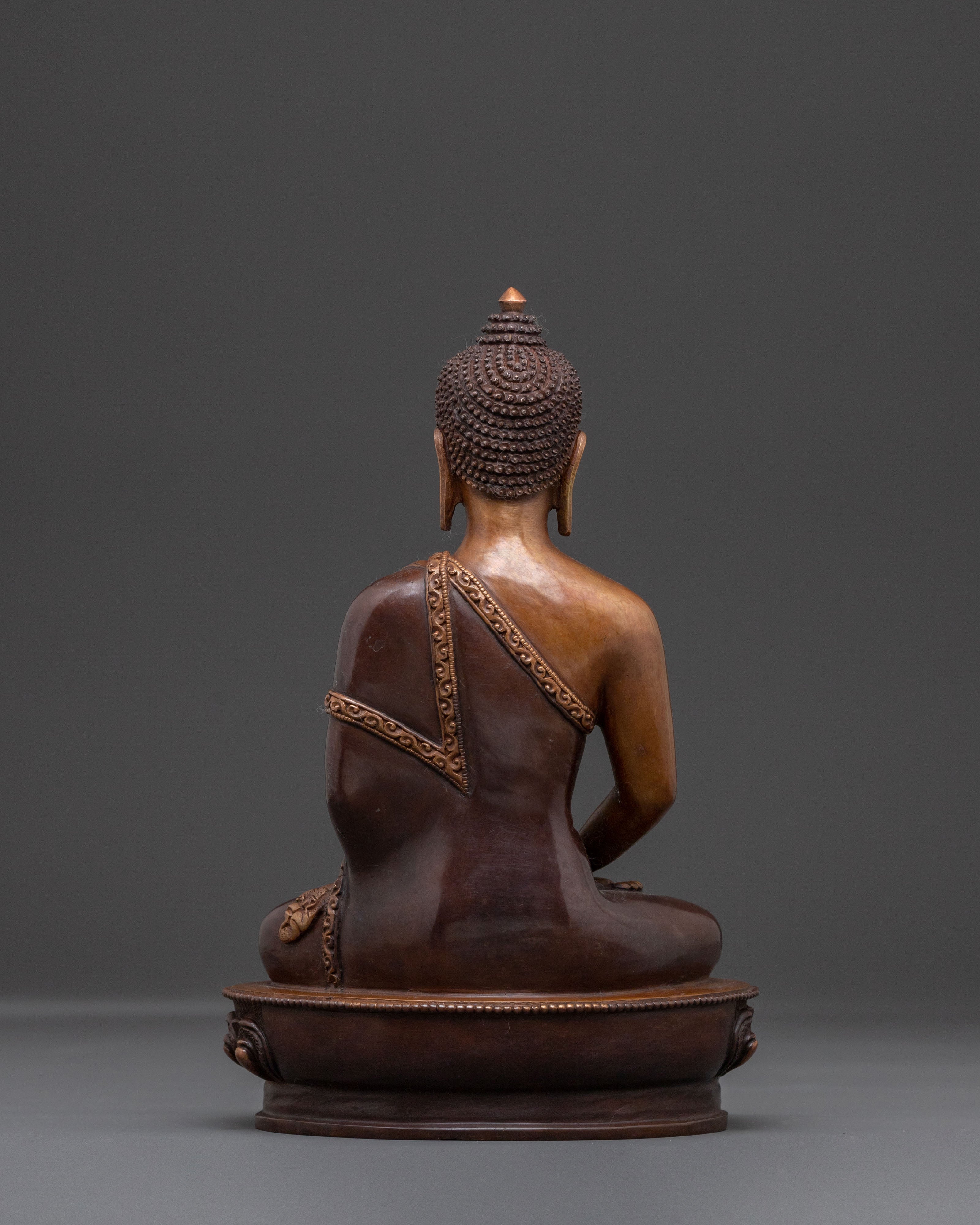 Amitabha Buddha Shrine Statue: Oxidized Copper Serenity