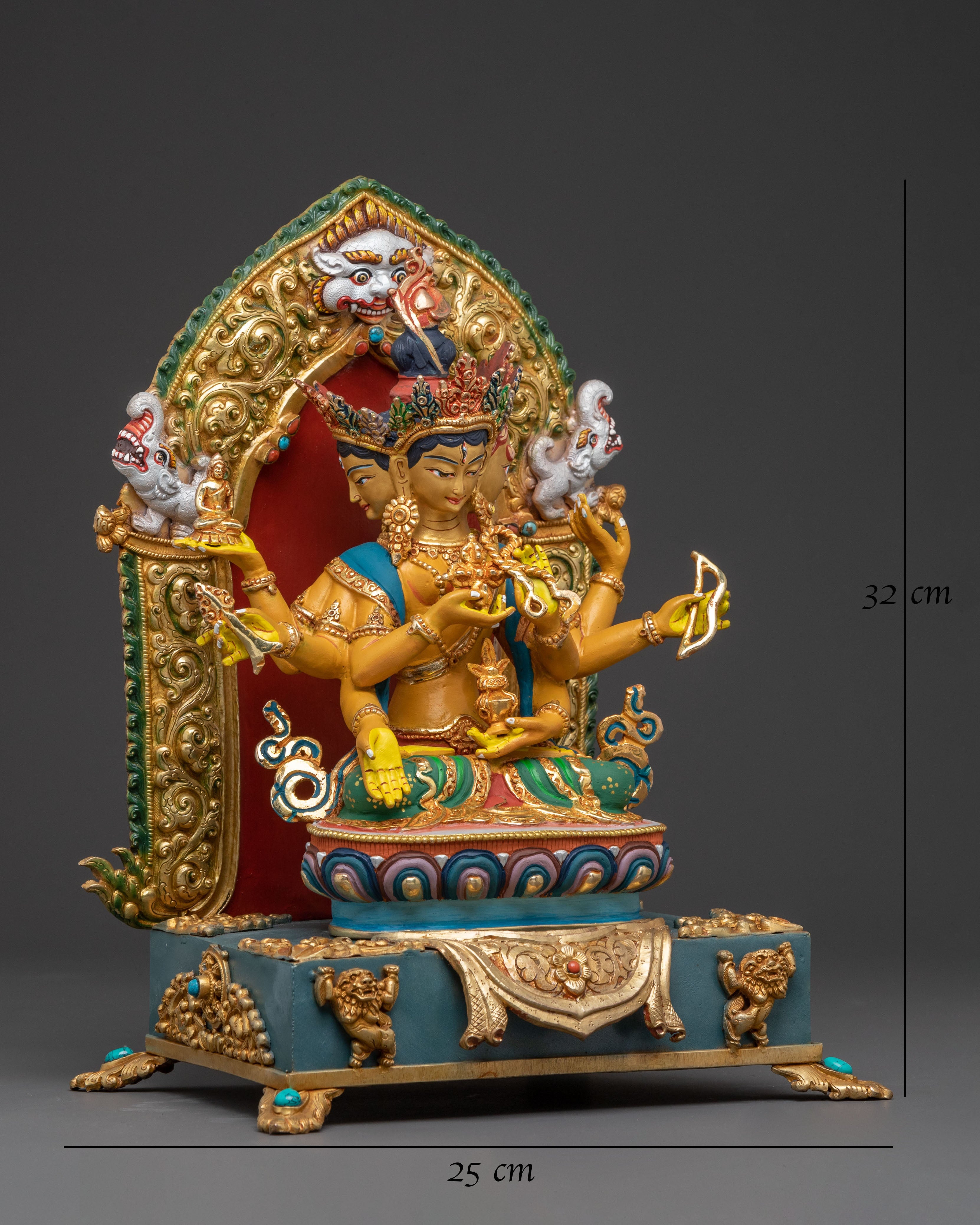 Handcrafted Namgyalma Statue on Throne: Divine Elegance