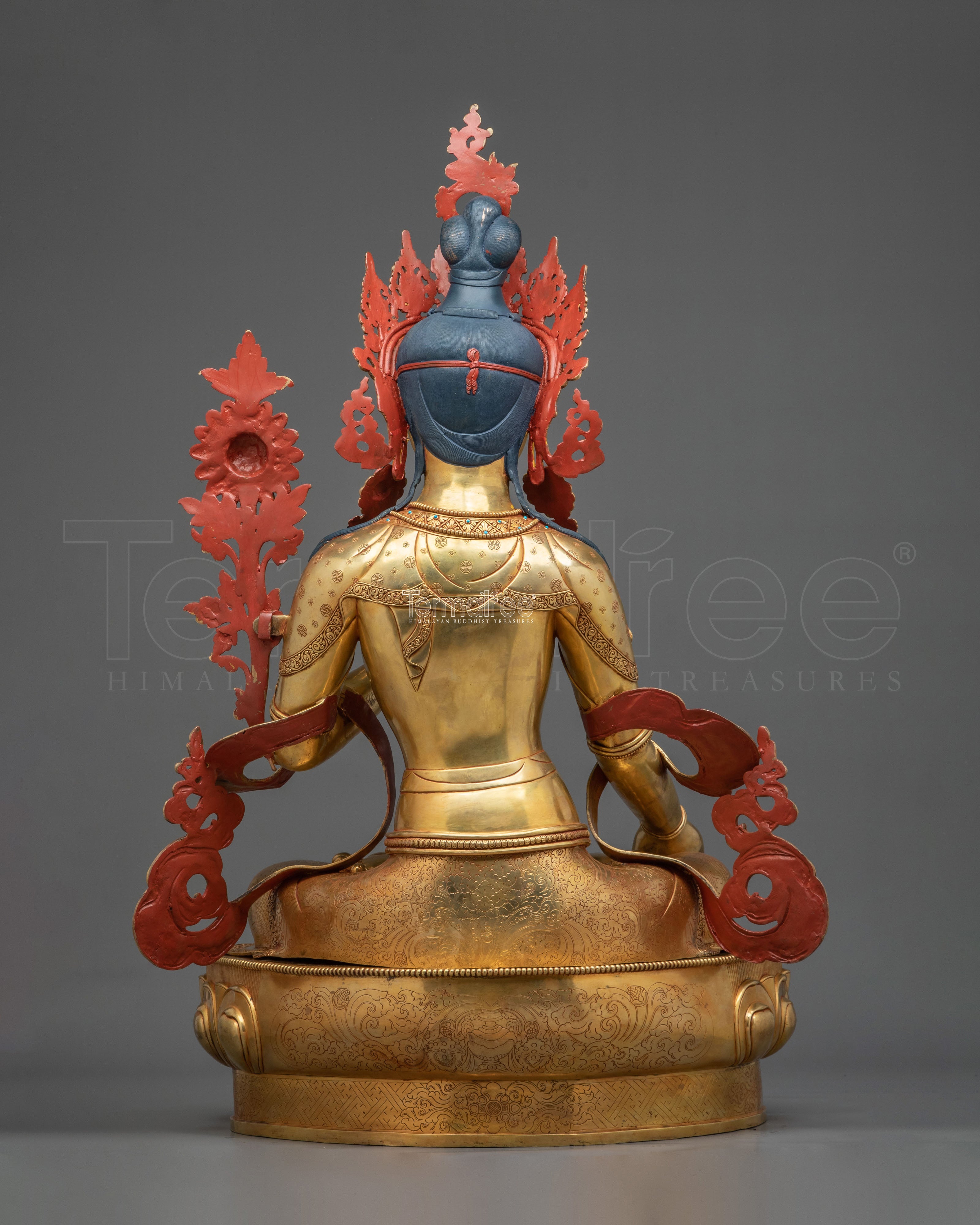Goddess White Tara Statue | 104-cm 24K Gold Gilded Figurine