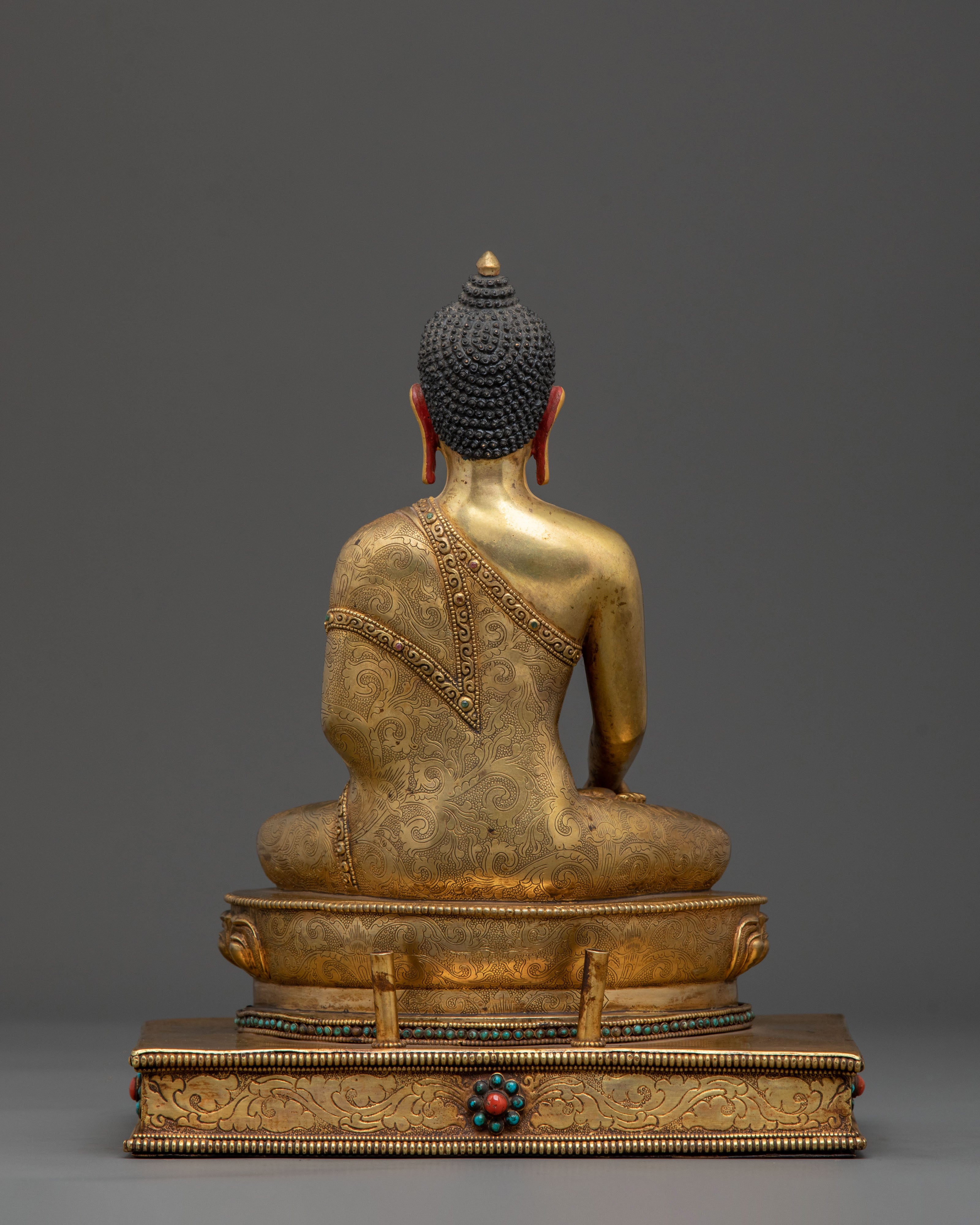 Sacred Three Buddha Handcrafted Statue Set in Premium 24K Gold