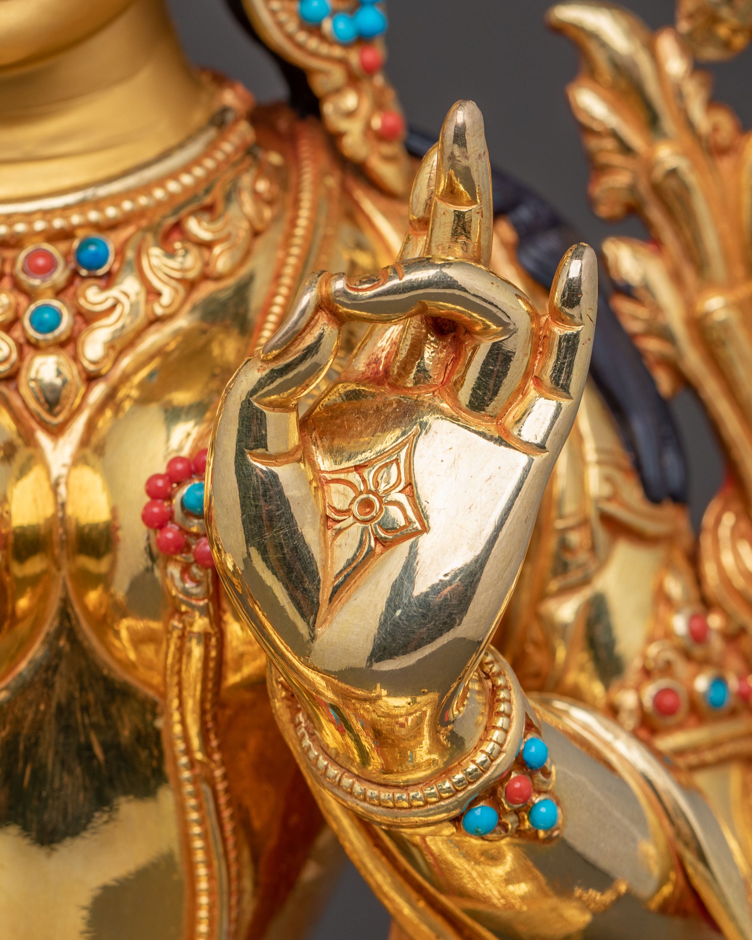 Green Tara Compassionate Healing Statue – Gilded Copper Art