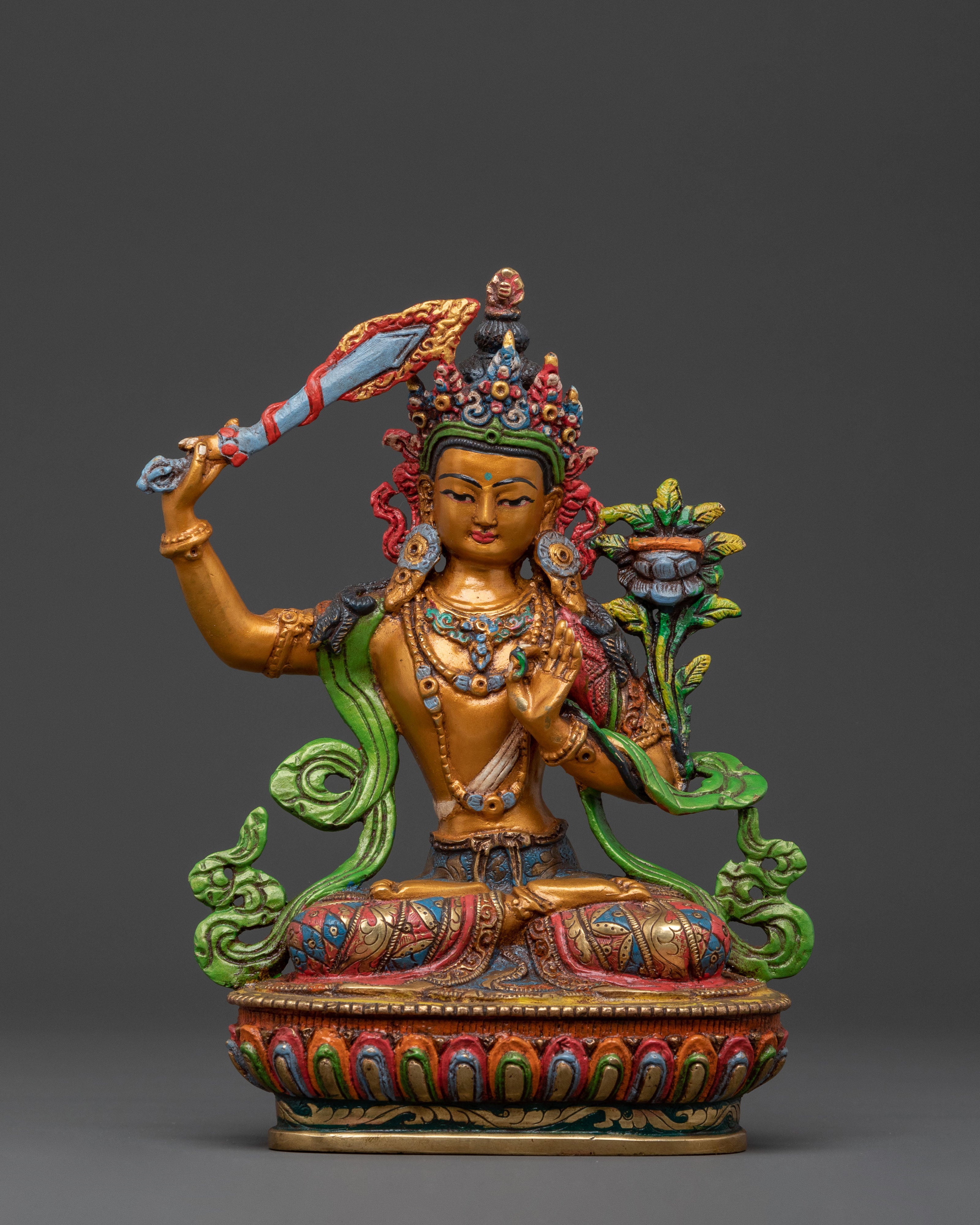 Manjushri Sharp Wisdom Statue | Spiritual Altar Decor