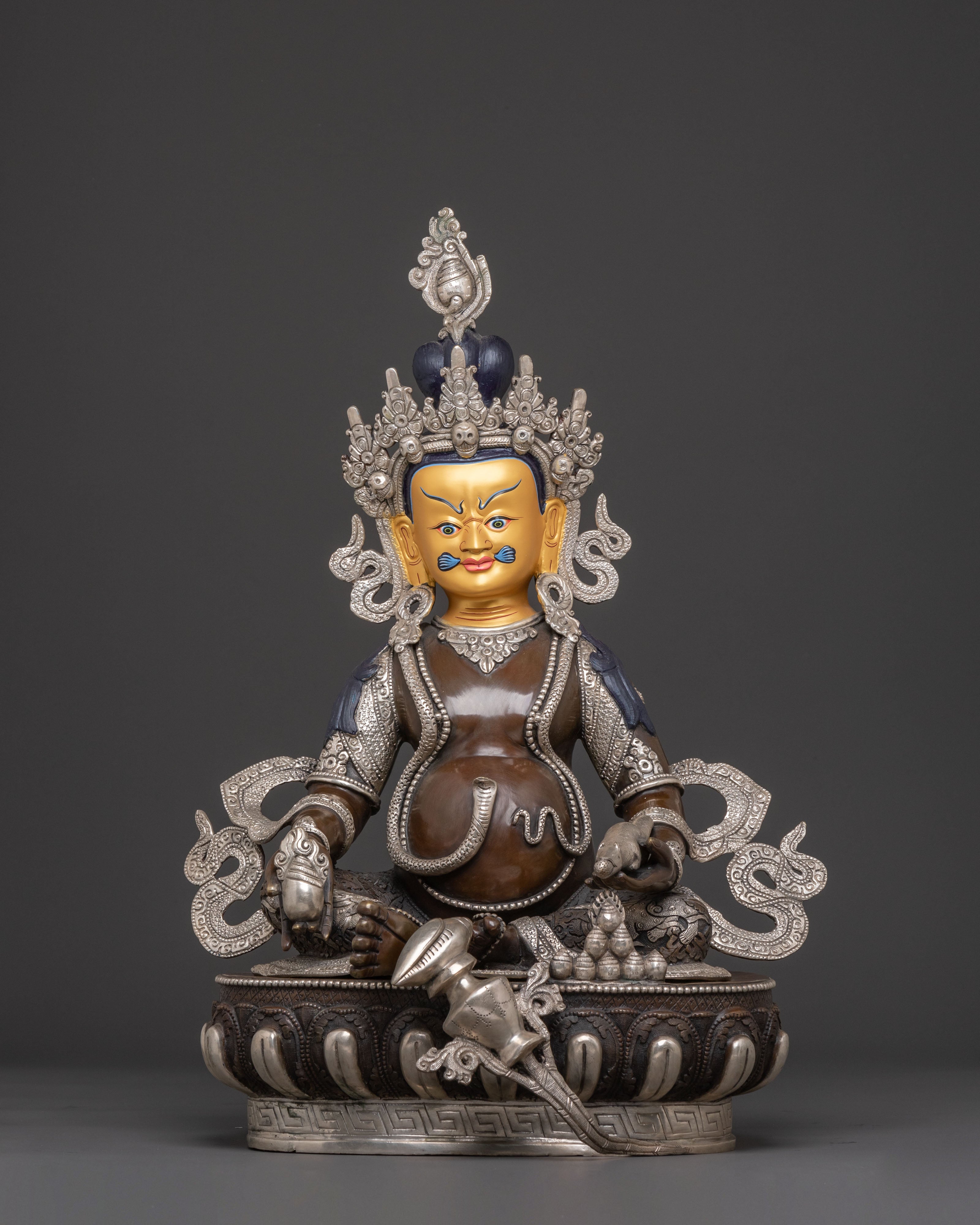 Dzambhala Sacred Statue: Masterfully Crafted Oxidized Copper