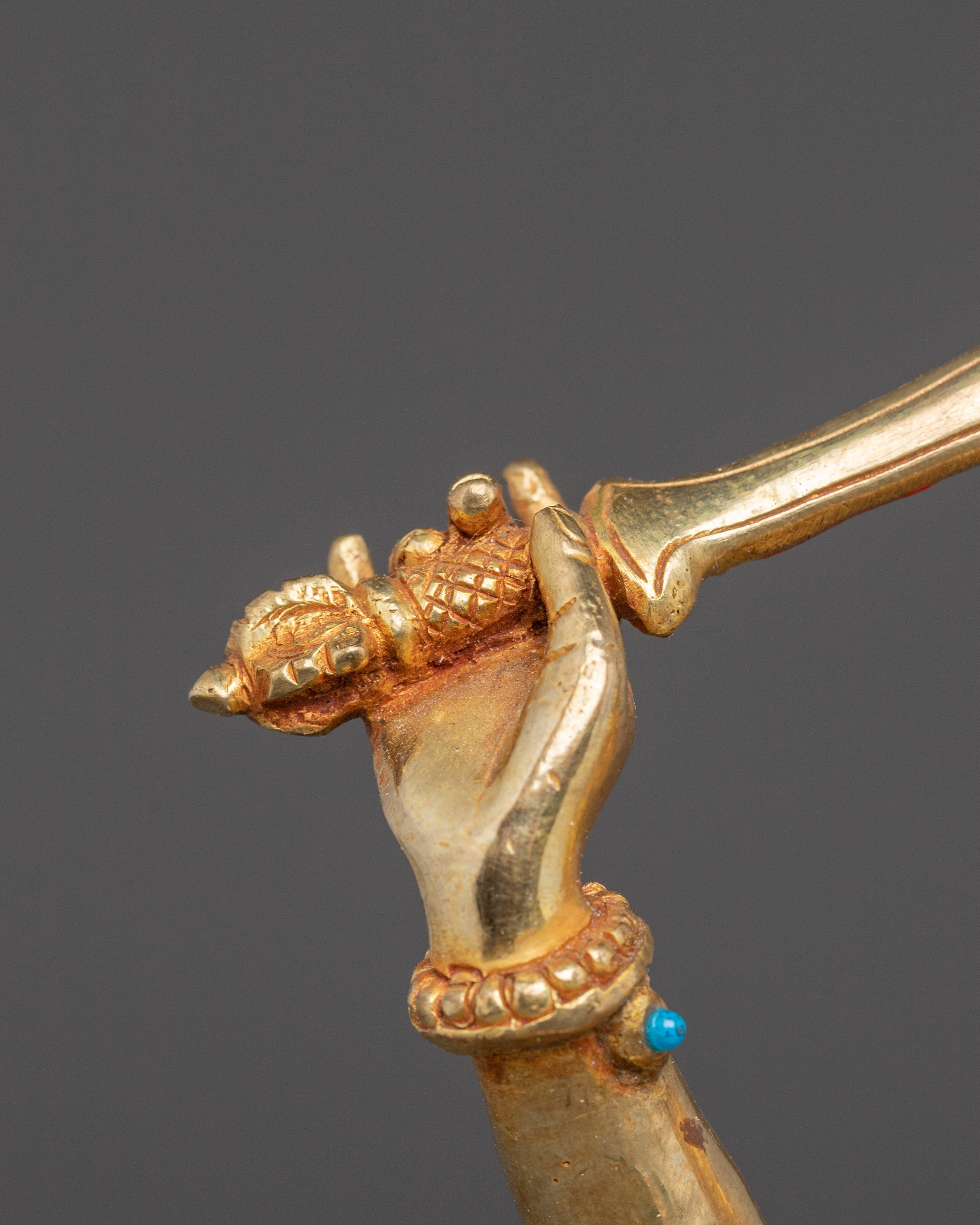 Manjushri Handmade Golden Statue | Tibetan Deity of Wisdom