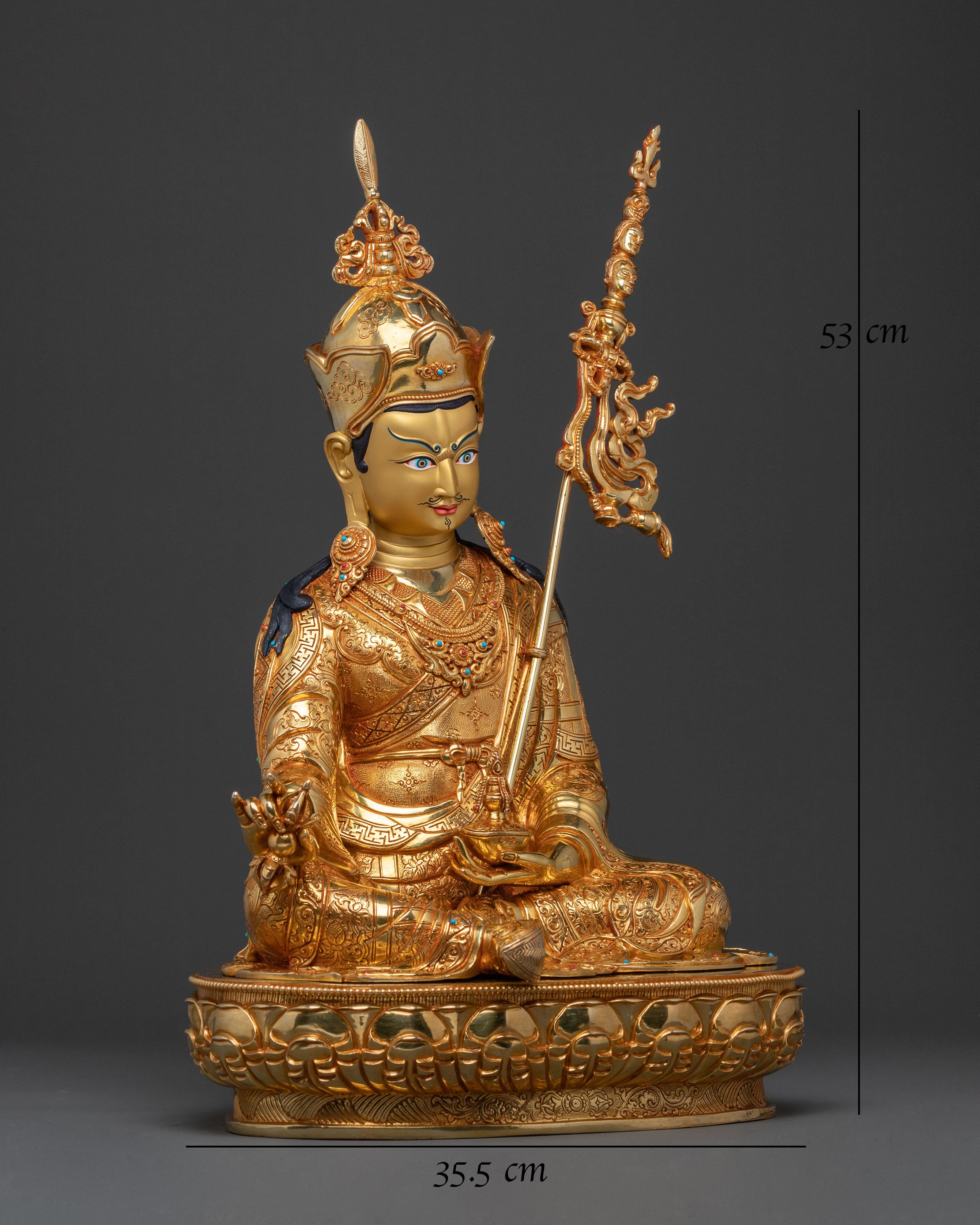 Guru Rinpoche Traditional Statue | Spiritual Altar Decor