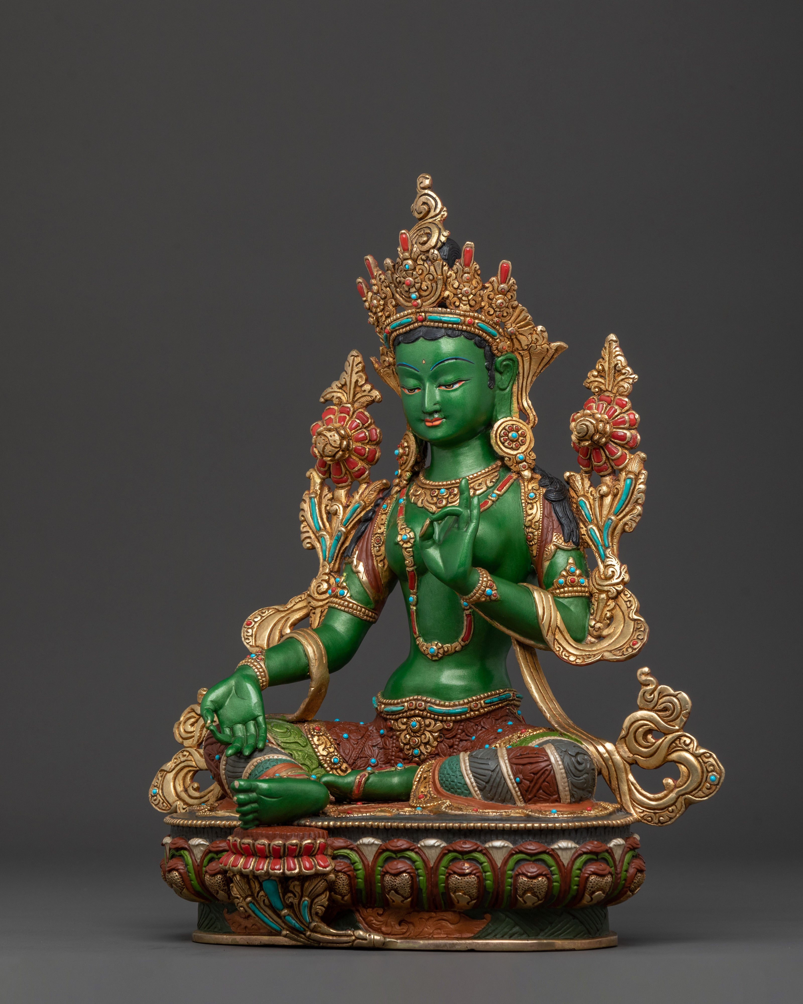 Green Tara Statue of Sacred Protection | Goddess of Compassion