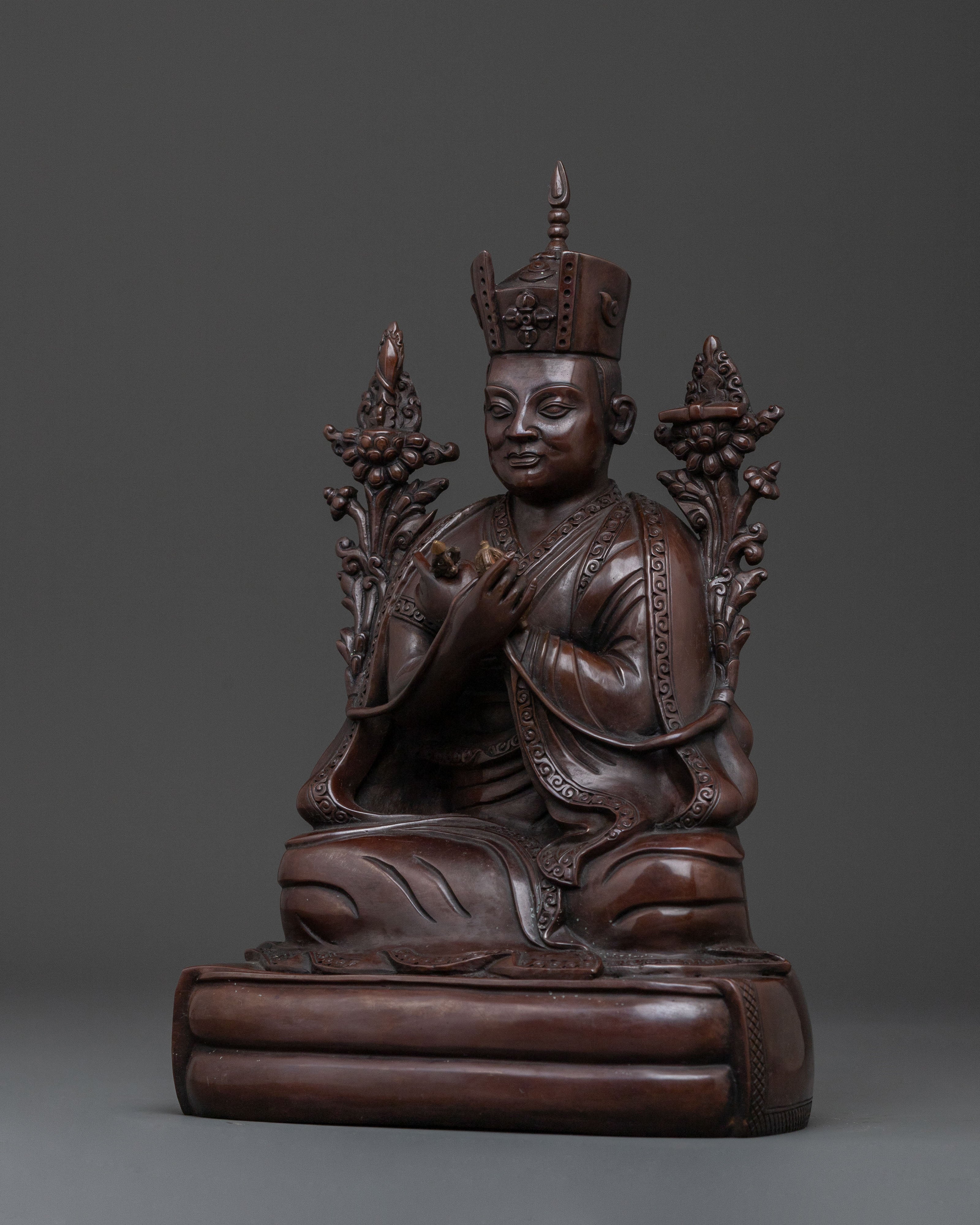 16th Karmapa Meditation Oxidized Copper Statue | Meditation Altar
