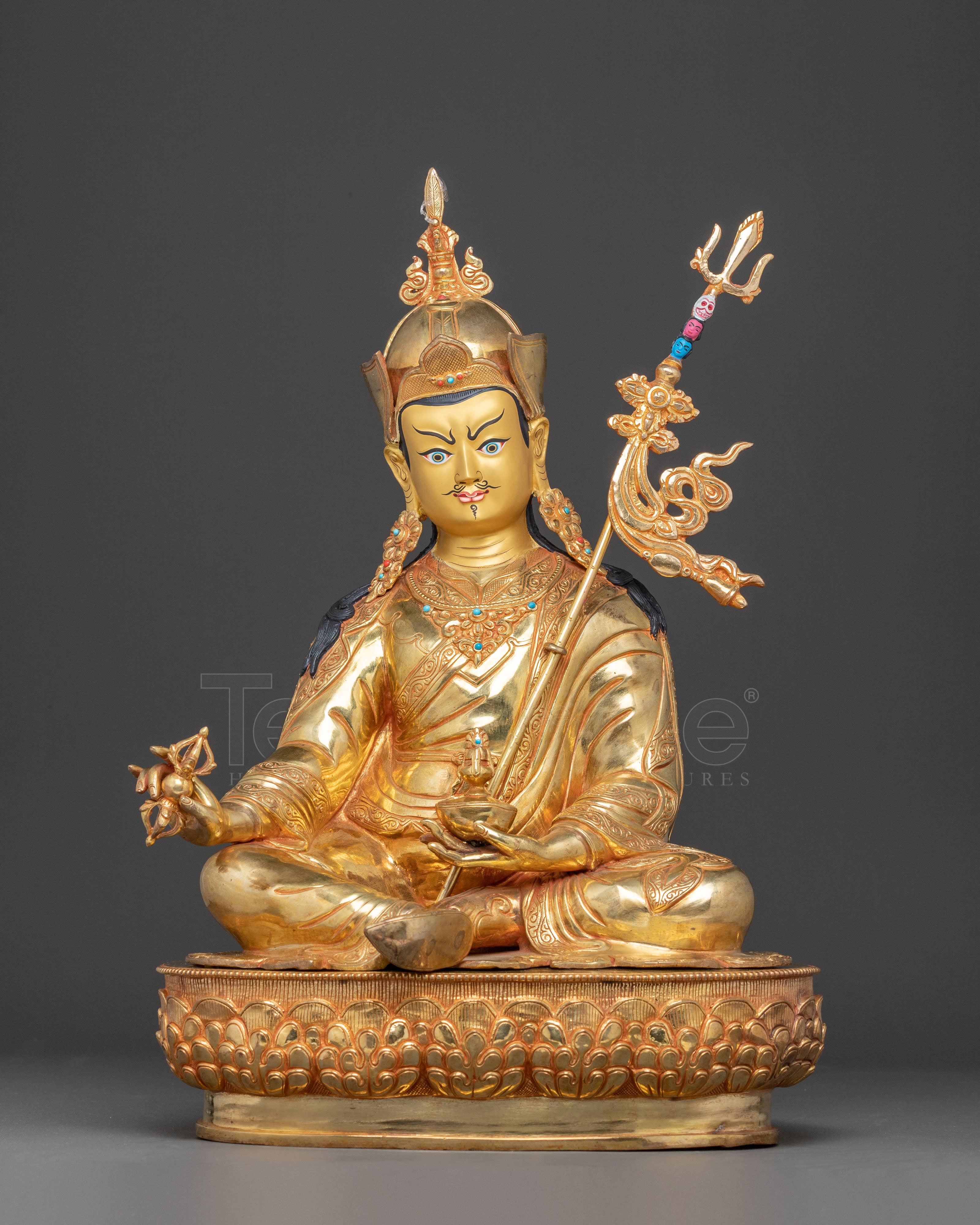Golden Guru Padmasambhava Statue