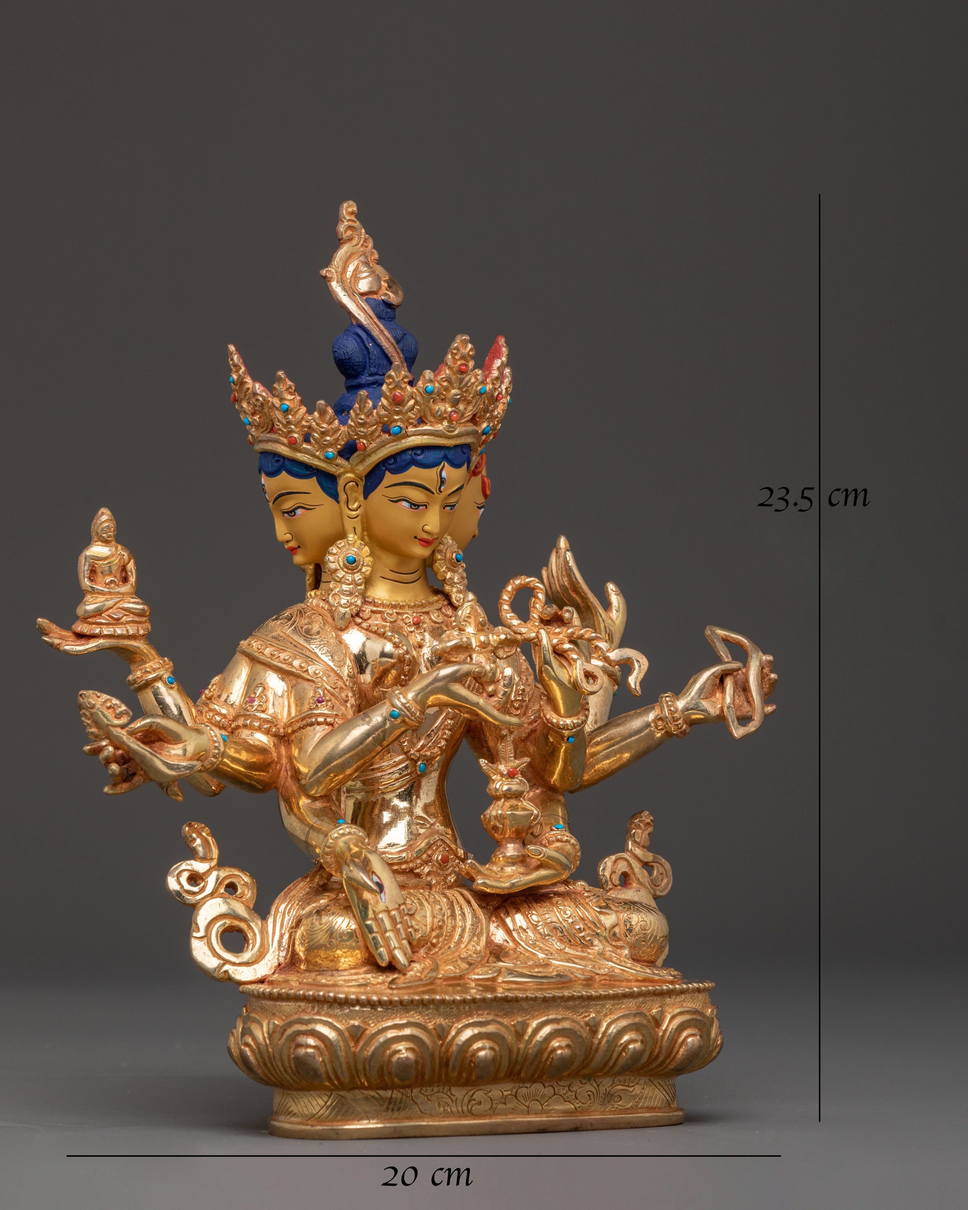 Three Face Nagyalma Statue | Tibetan Longevity Goddess