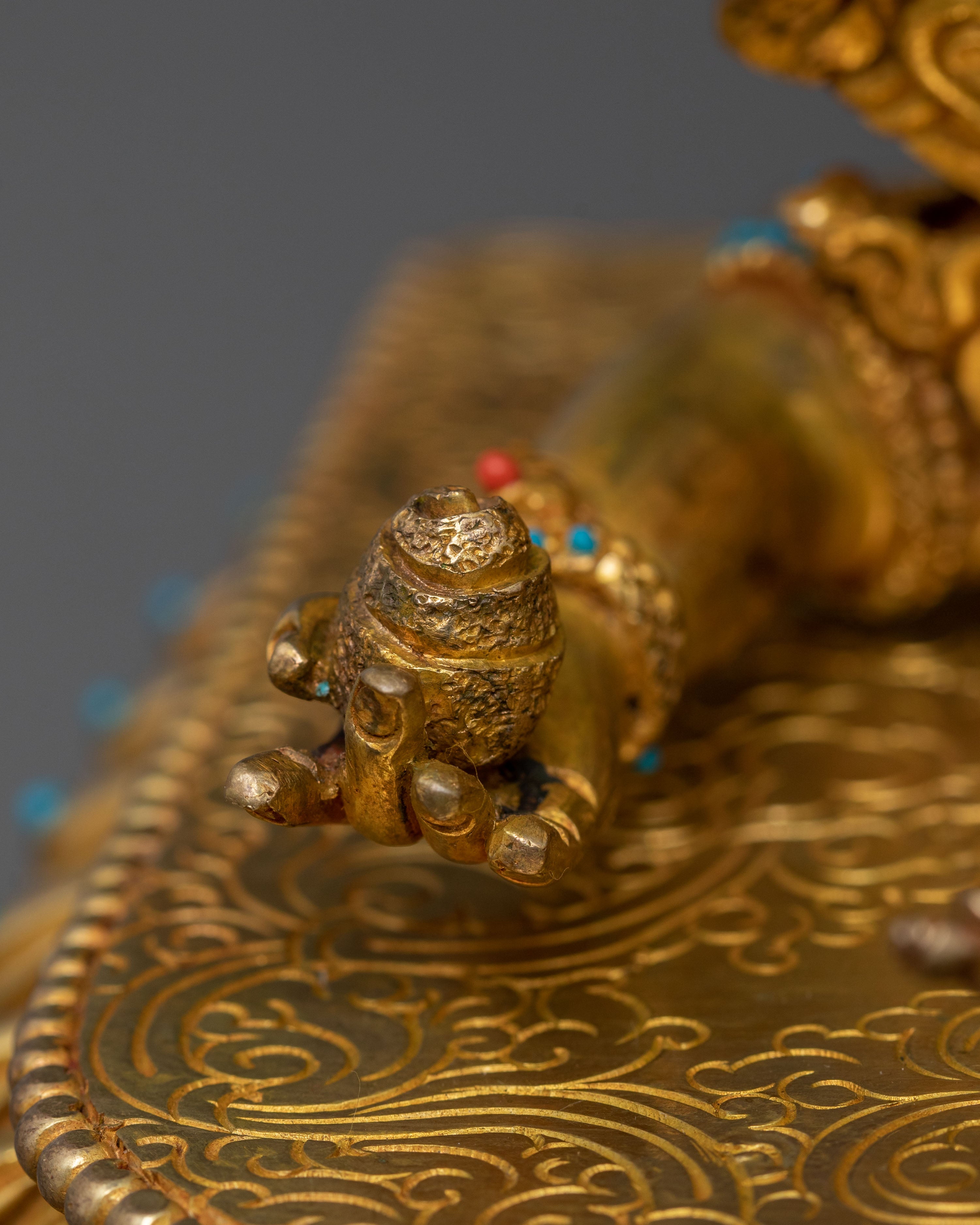 A Radiant Black Dzambhala Spiritual Wealth Statue