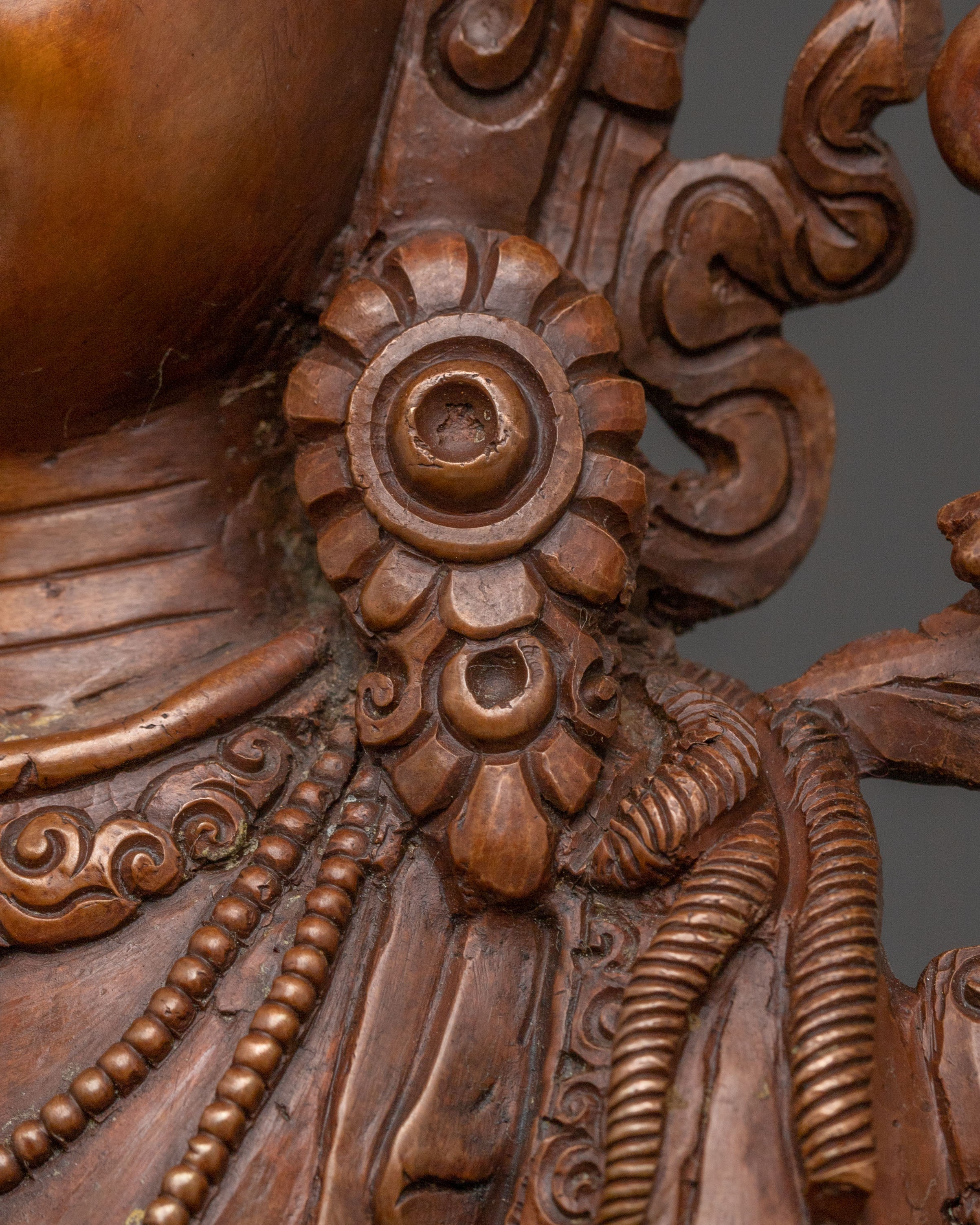 Maitreya Buddha Statue of Hope: Oxidized Copper Artistry