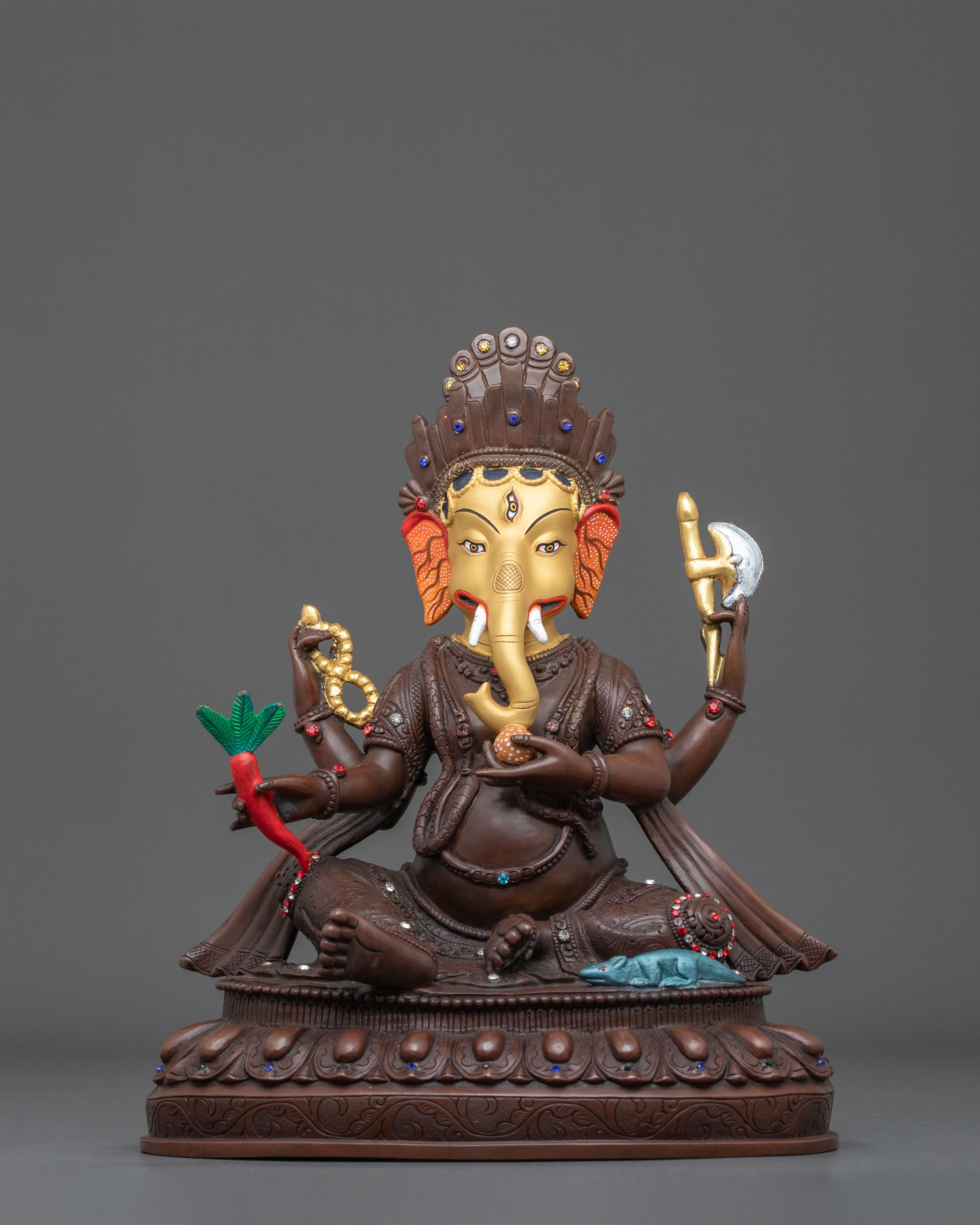 God Ganesha Spiritual Sculpture | Auspicious Oxidized Copper