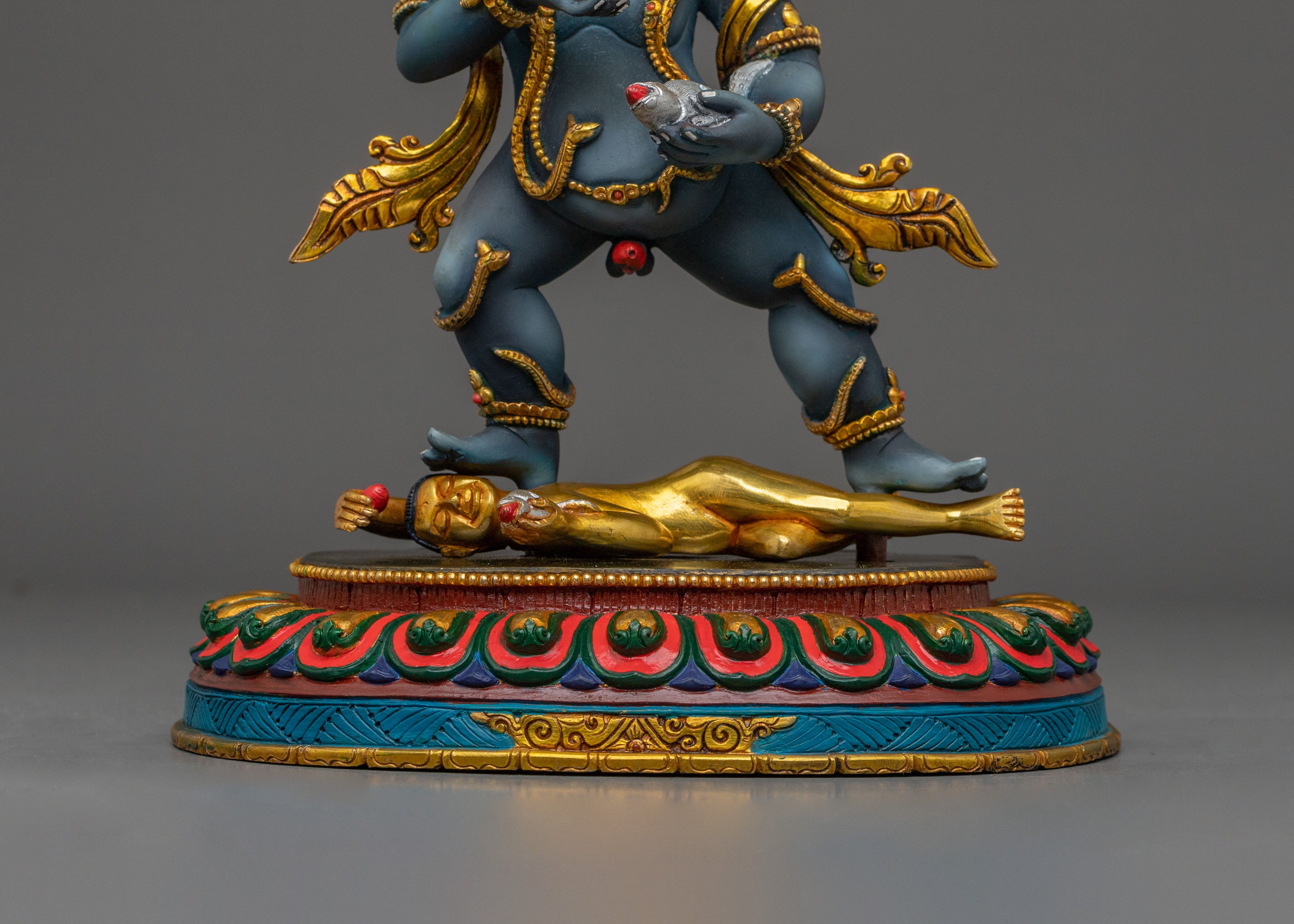Black Dzambhala Handmade Statue |  Buddhist Protector Sculpture