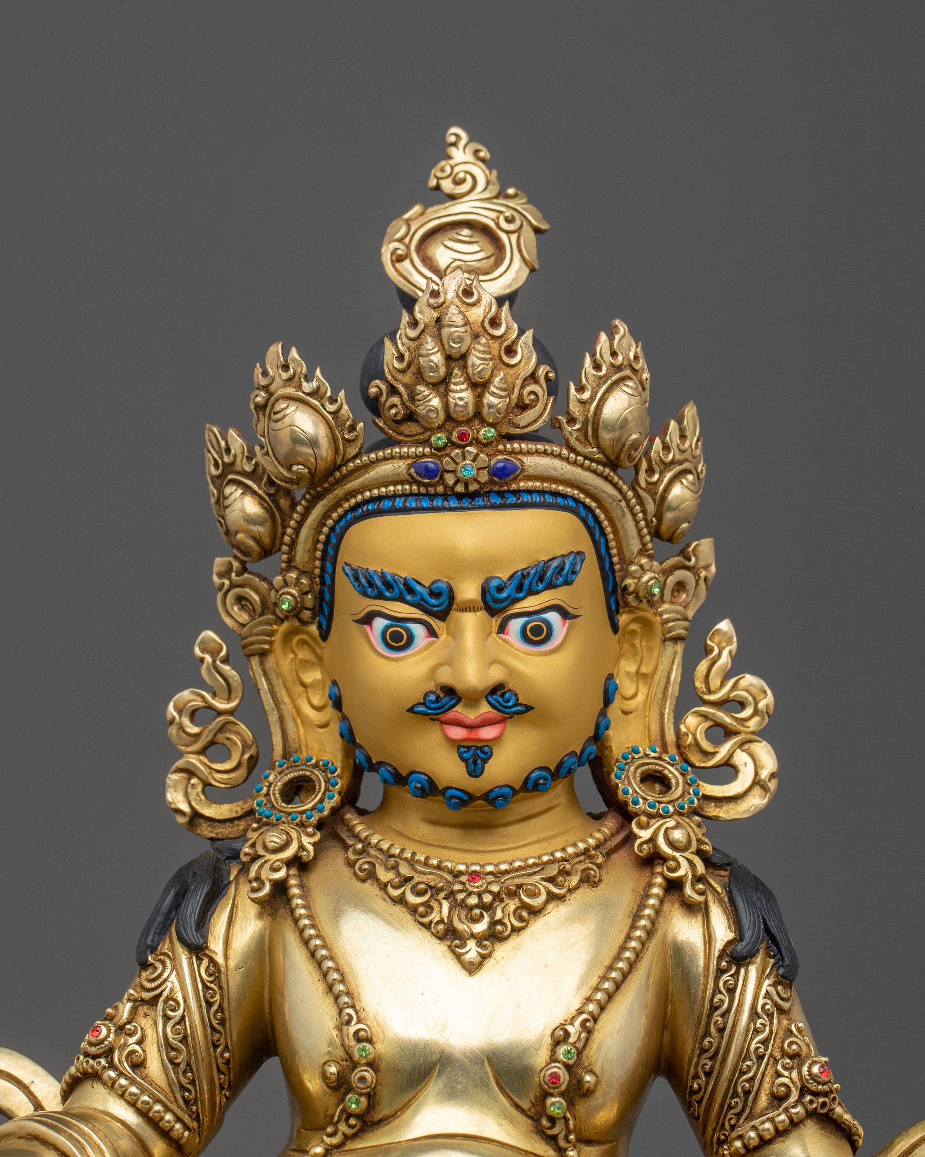 Dzambhala Acrylic Painted Sculpture | Golden Figurine