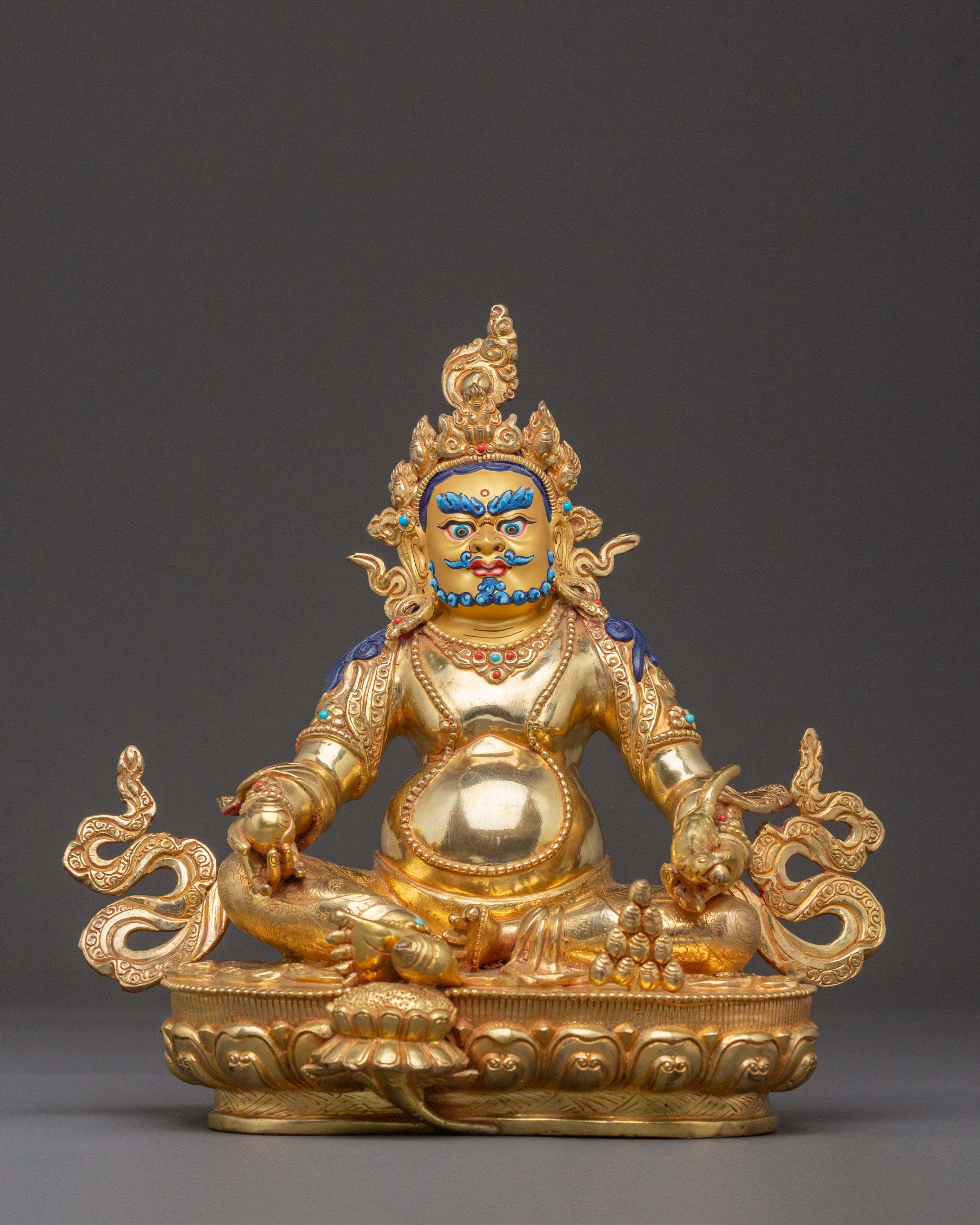 Dzambhala Wealth Prosperity Statue – Hand-Gilded Copper