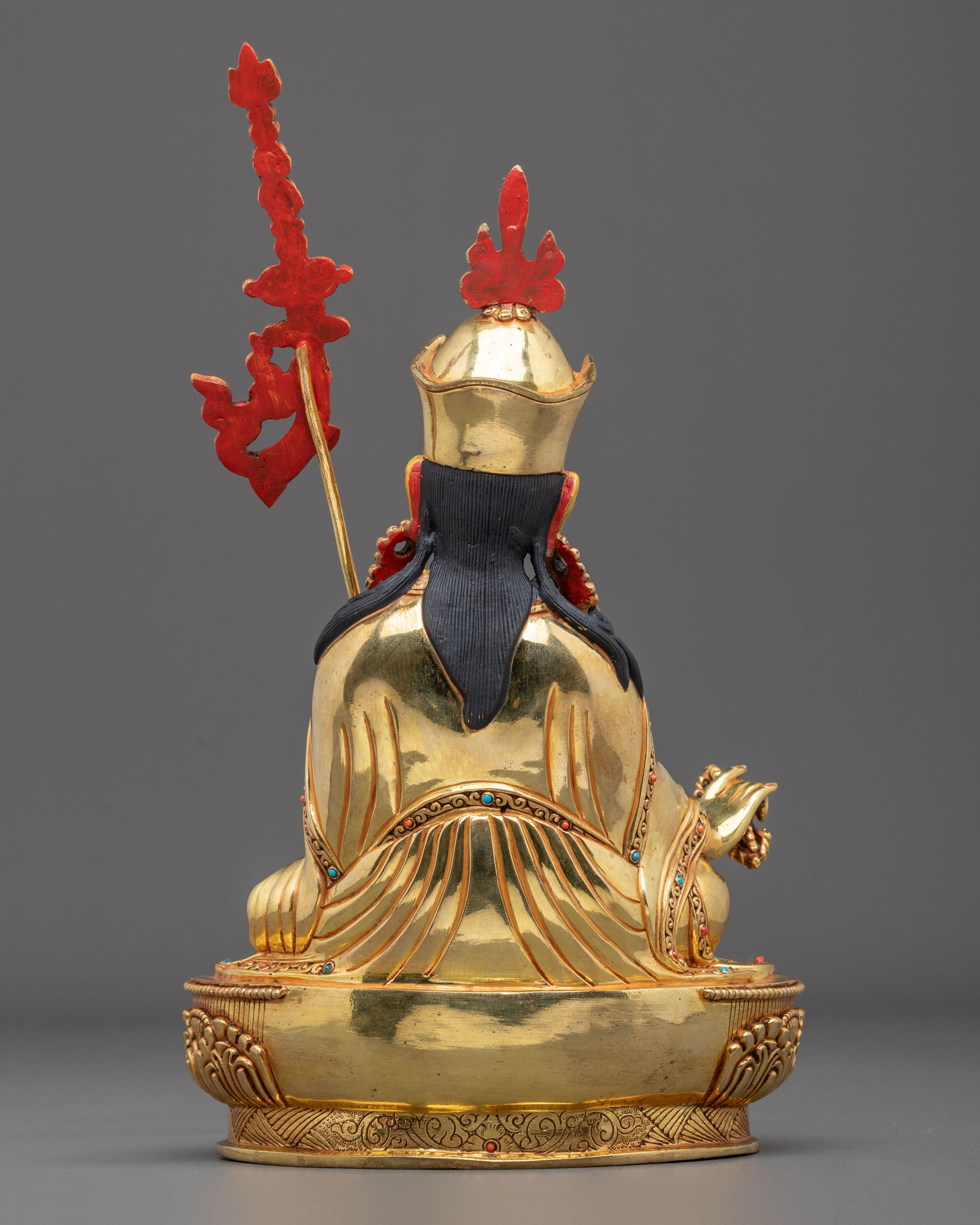 Padmasambhava Sculpture | 24K Gold Gilded Figurine