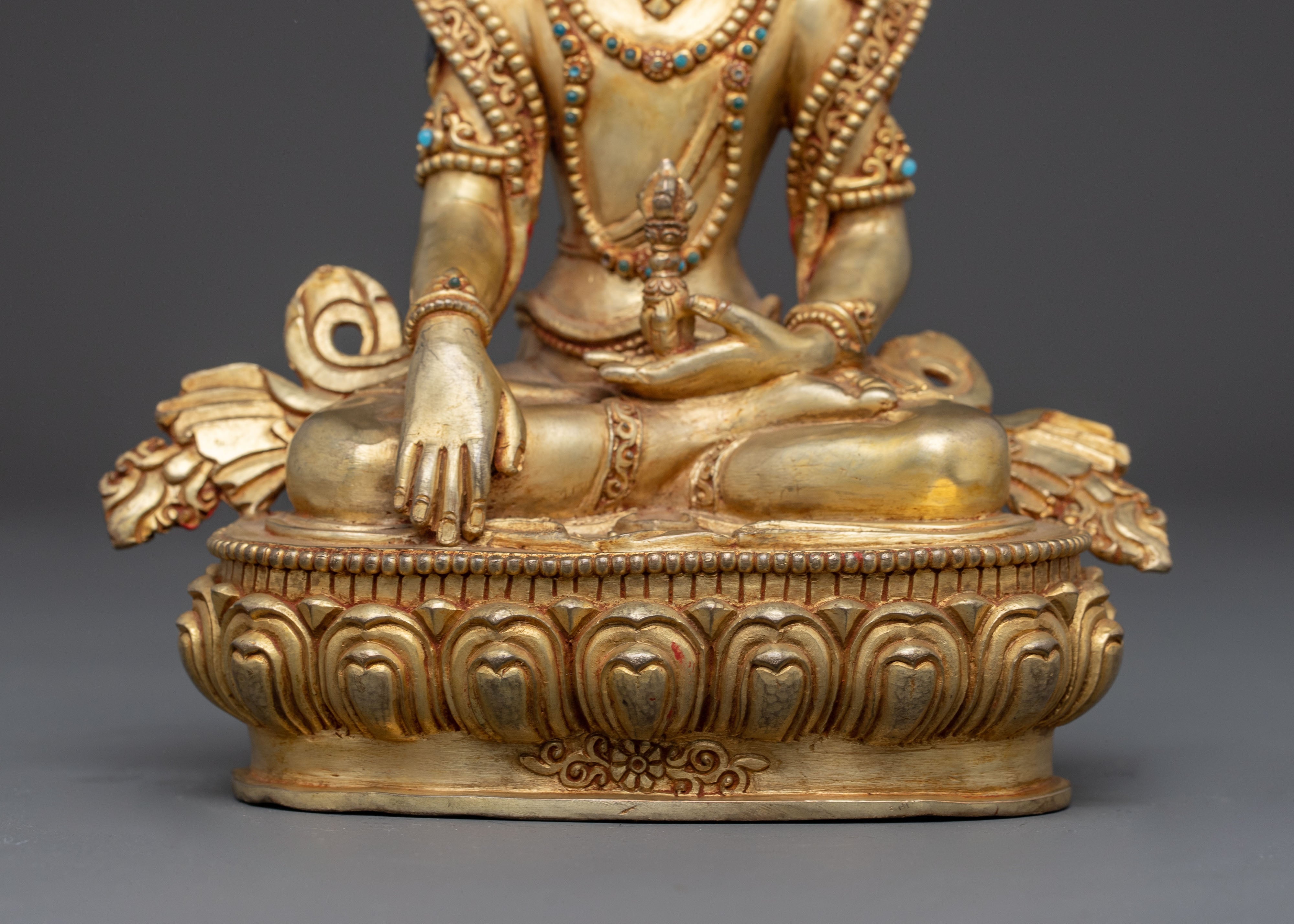Handcrafted Mitupa Buddha Statue | Gold Gilded Tibetan Spiritual Art