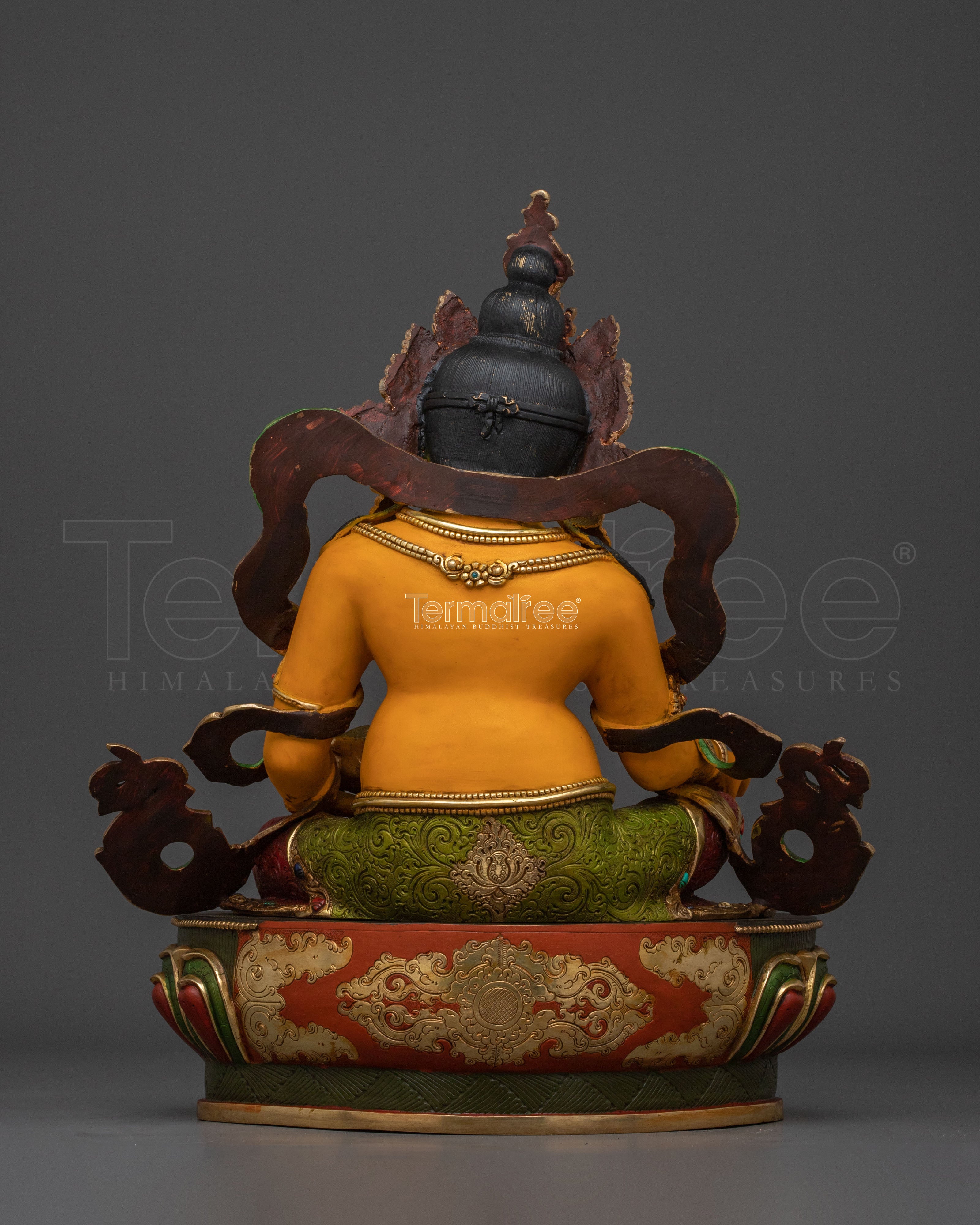 Dzambhala Tibetan Wealth God Statue | 24K Gold Gilded Buddhist Sculpture