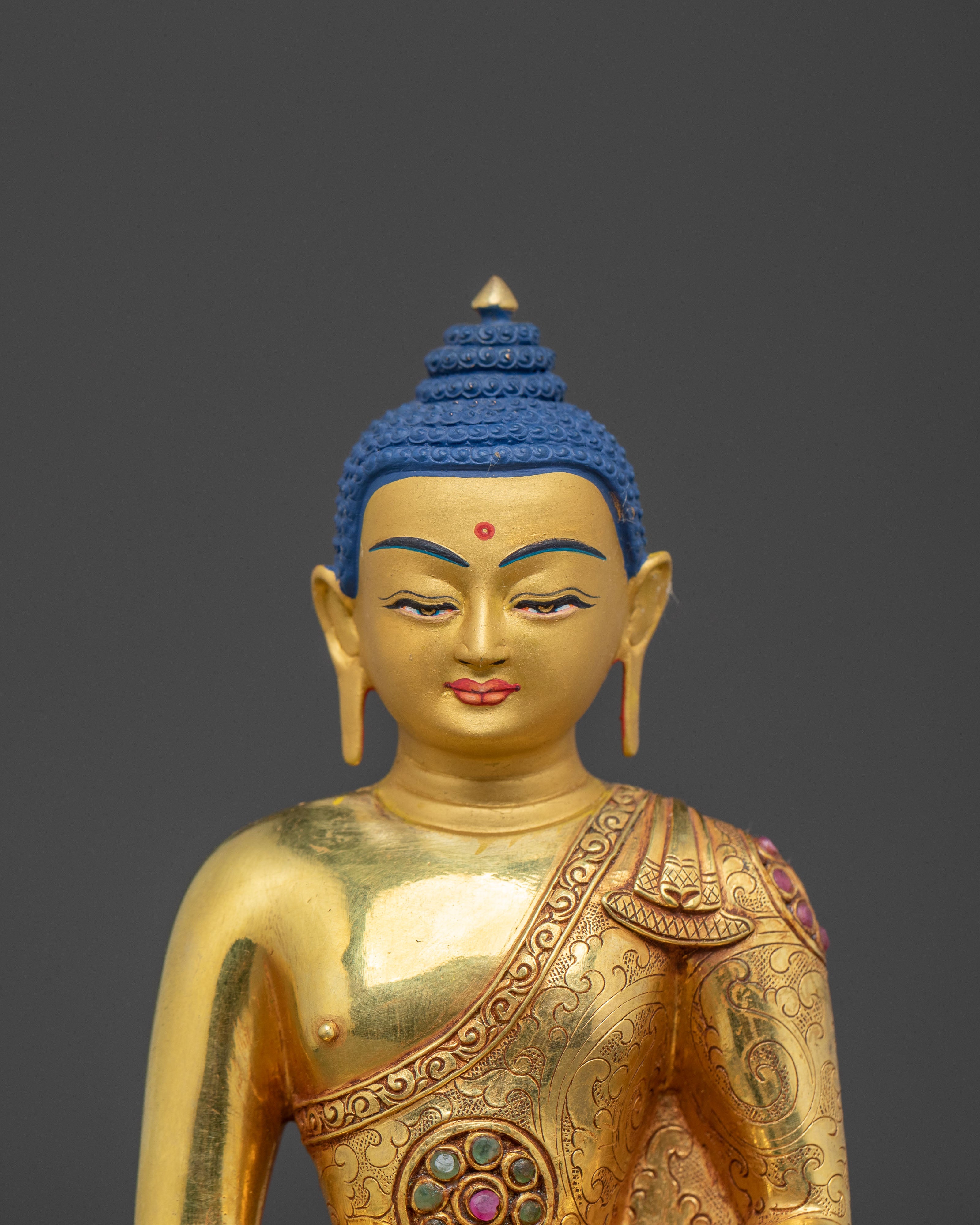 Three Buddhas Sacred Statue Set | Handcrafted 24K Gold Gilded Buddhist Sculptures