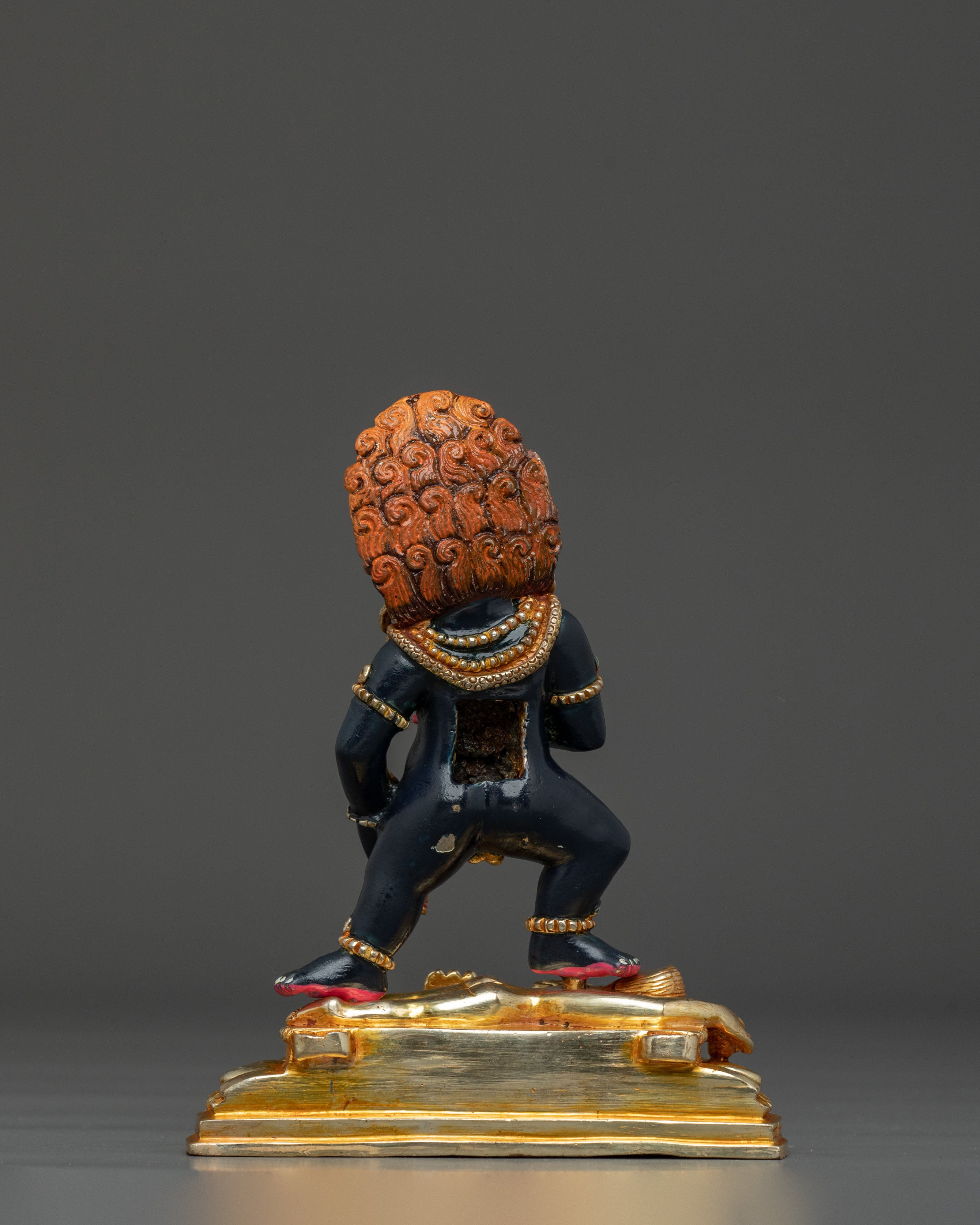 Black Dzambhala Protector Statue | Traditional Buddhist Deity Figure