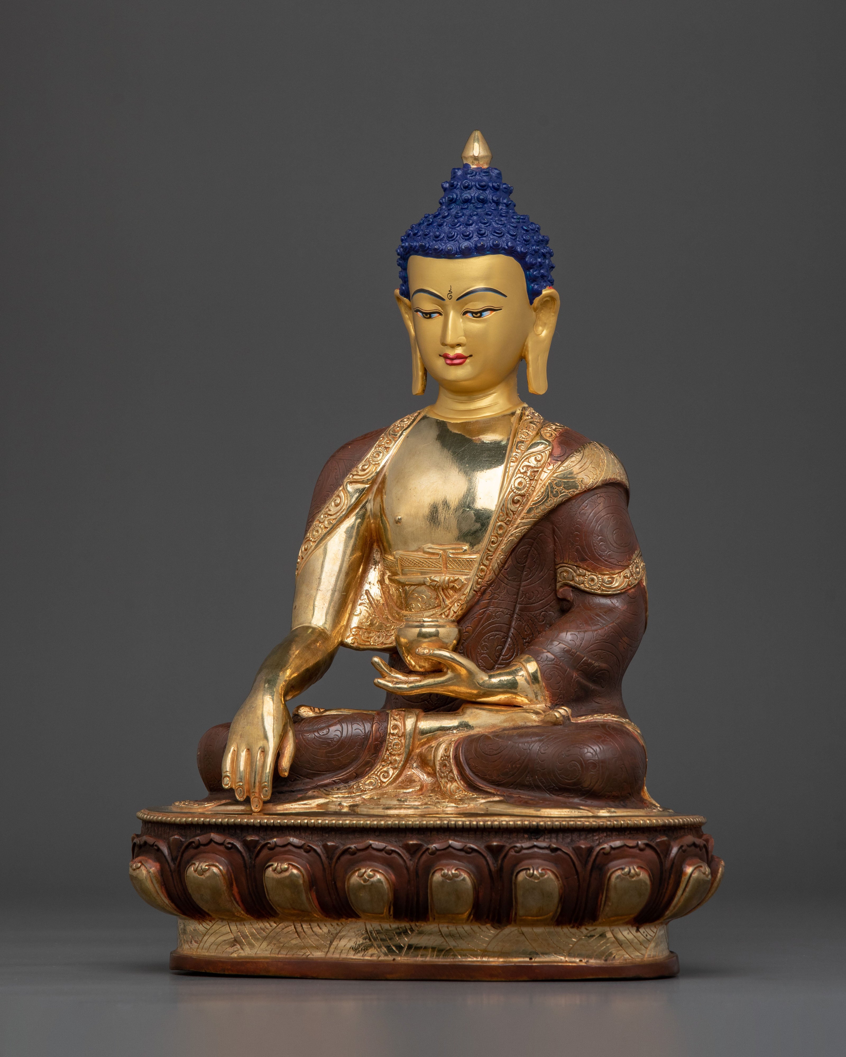 Handmade Shakyamuni Buddha Sculpture Crafted in Nepal