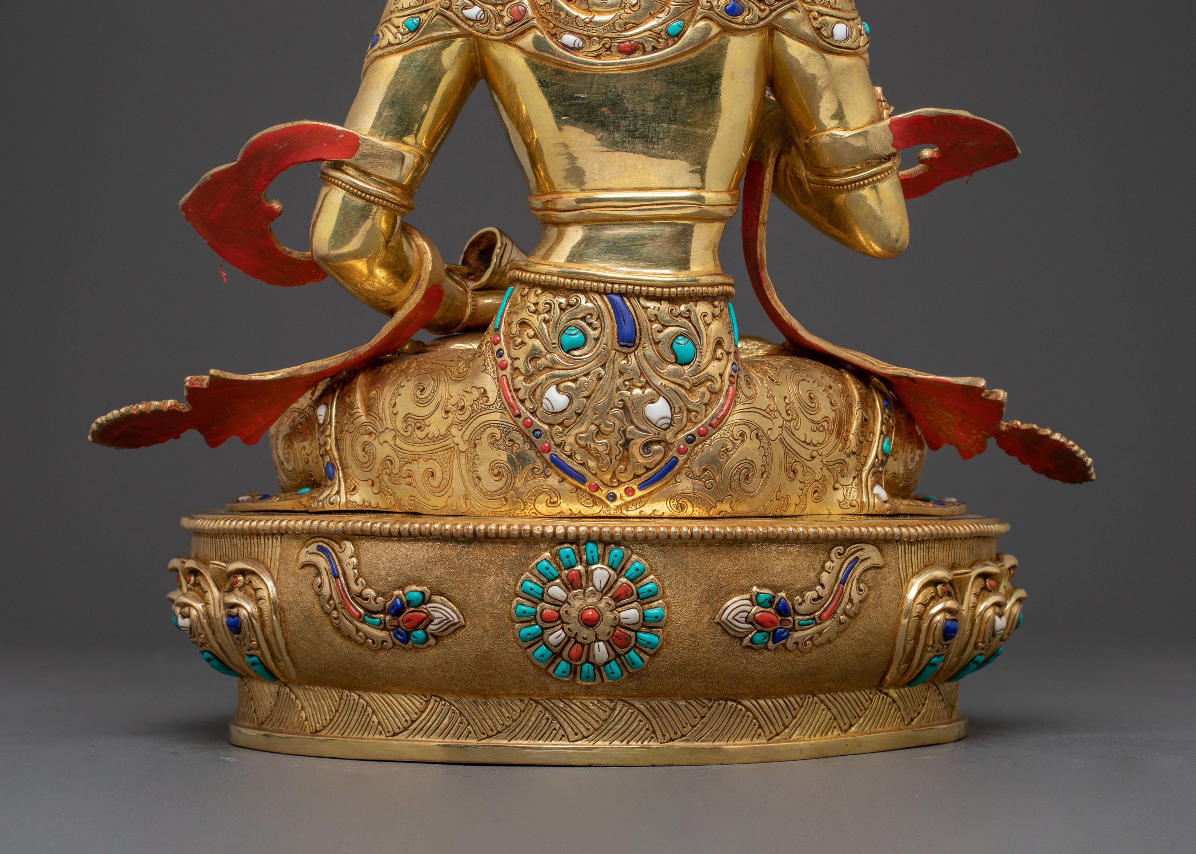 Vajrasattva's Pure Essence: A Sacred Vajrayana Vajrasattva Sculpture in 24K Gold