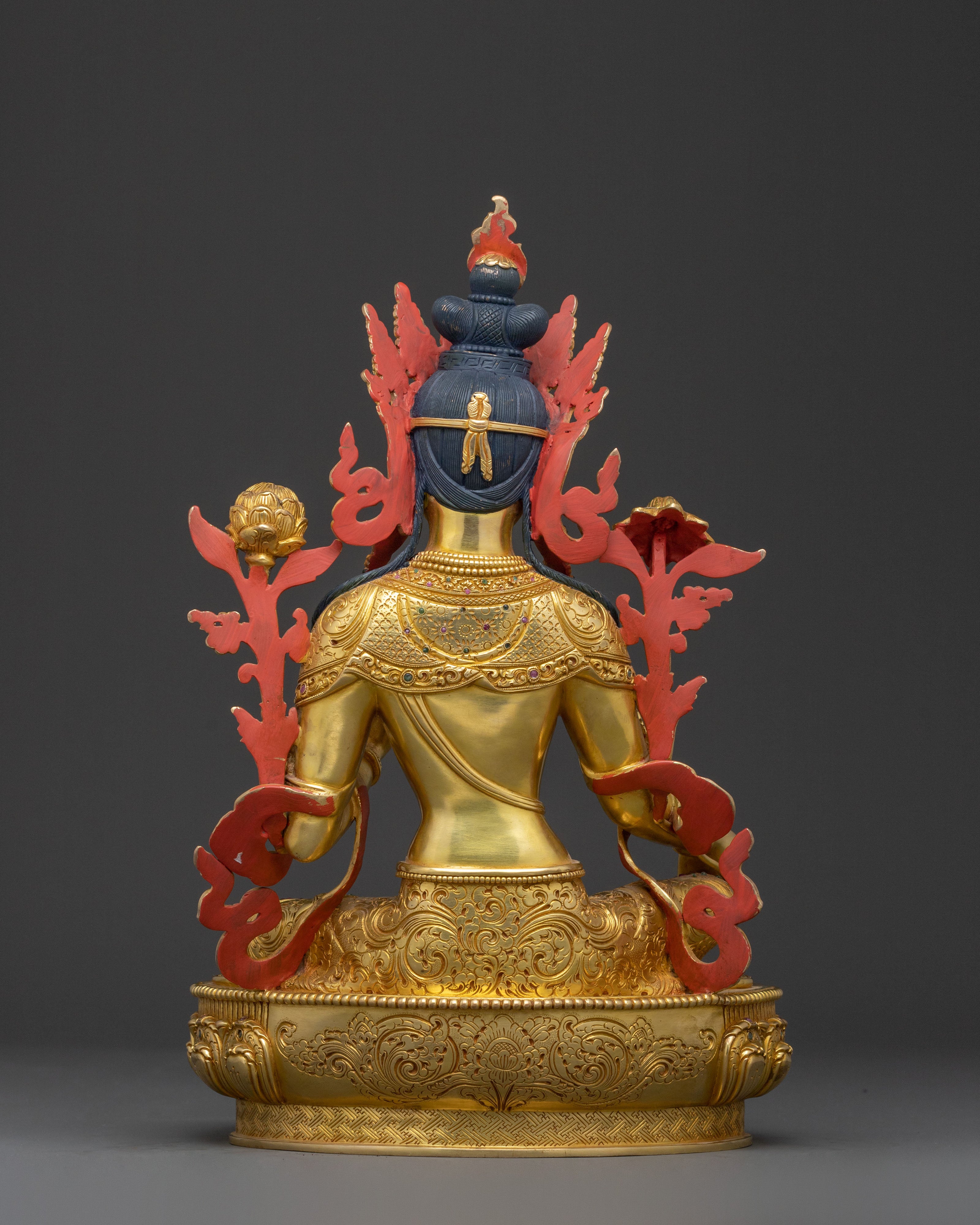Green Tara: Handcrafted 24K Gold Gilded Statue