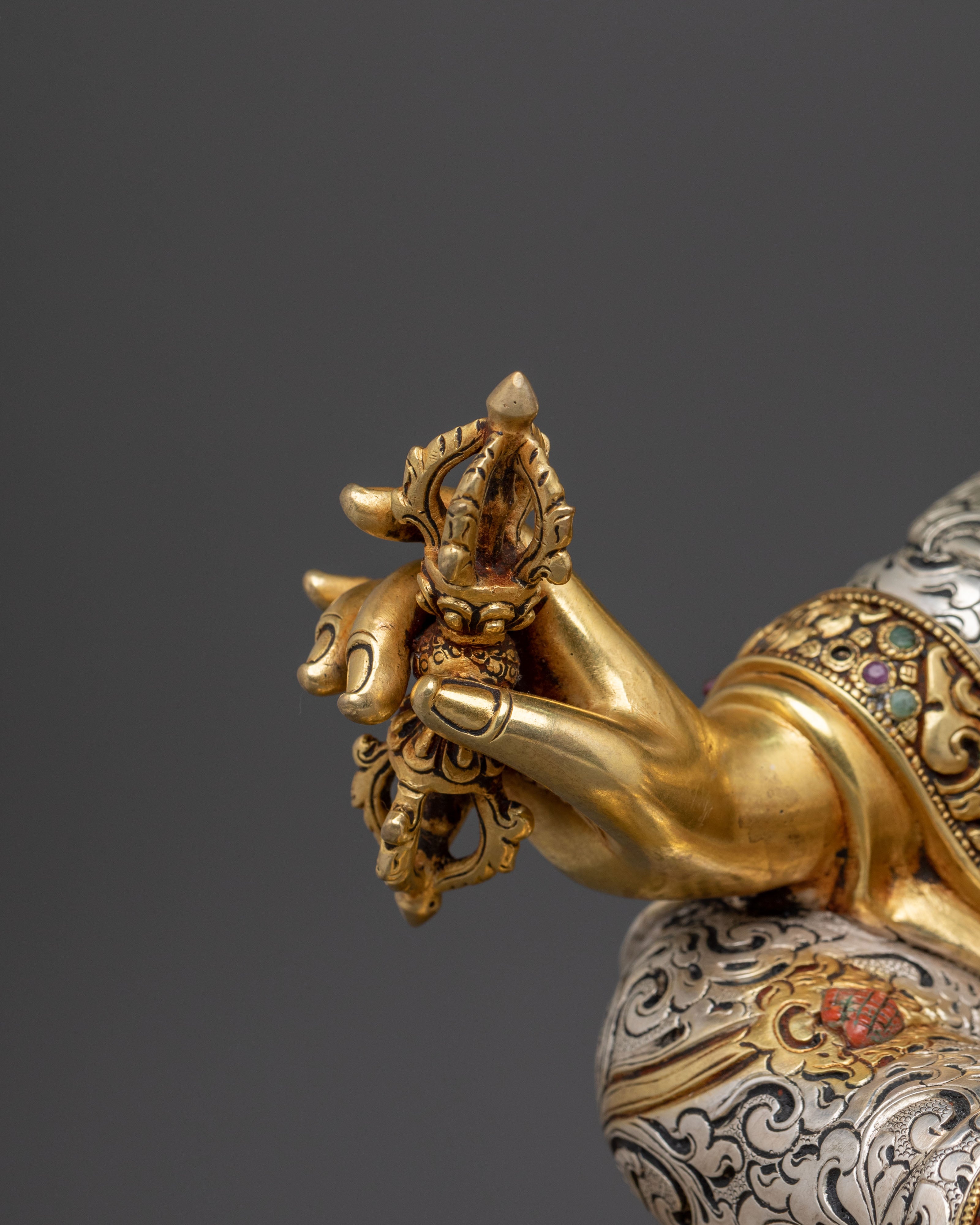 Tibetan Guru Padmasambhava Sacred Sculpture | 24K Gold Gilded