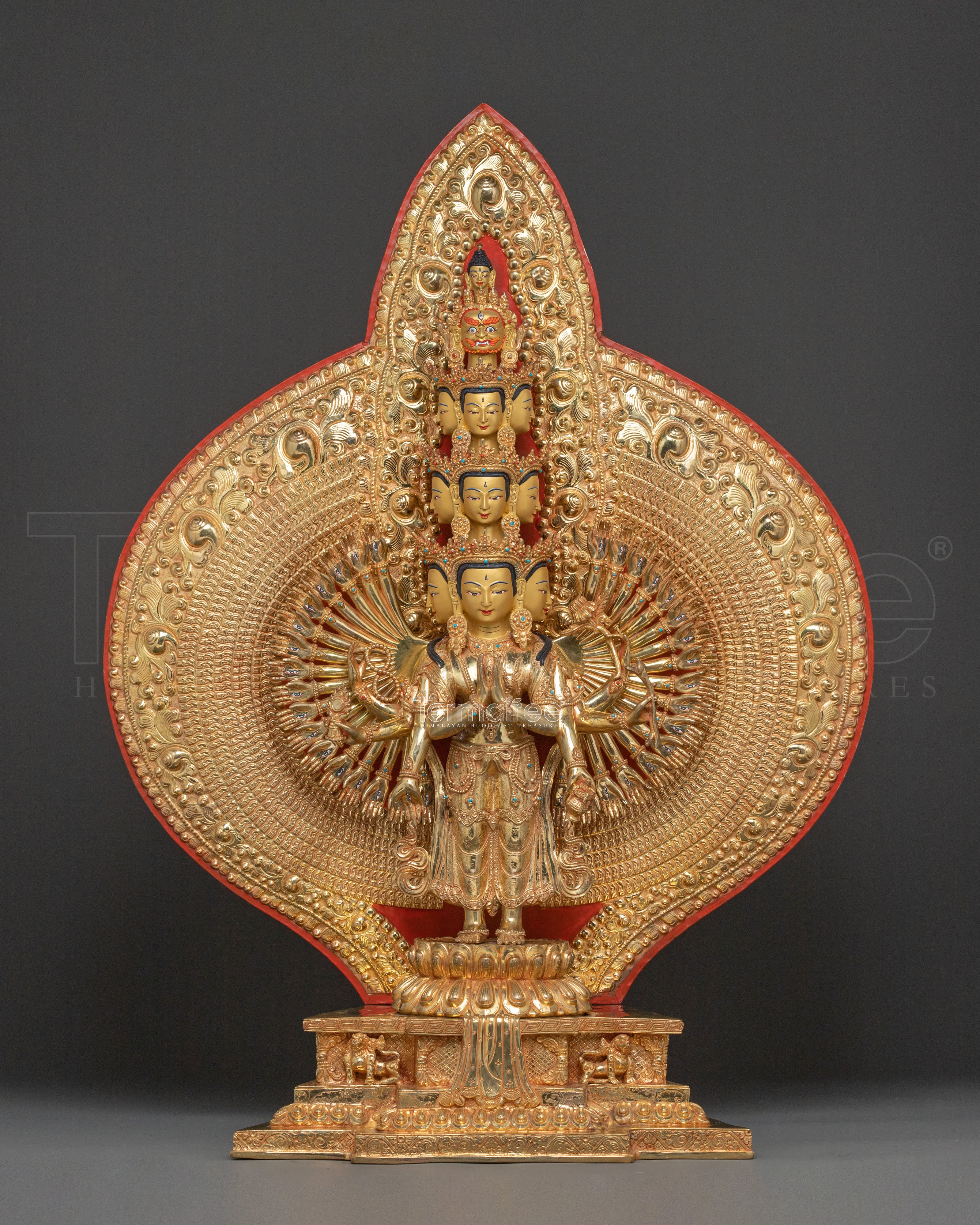 1000 Armed Chenrezig Golden Statue