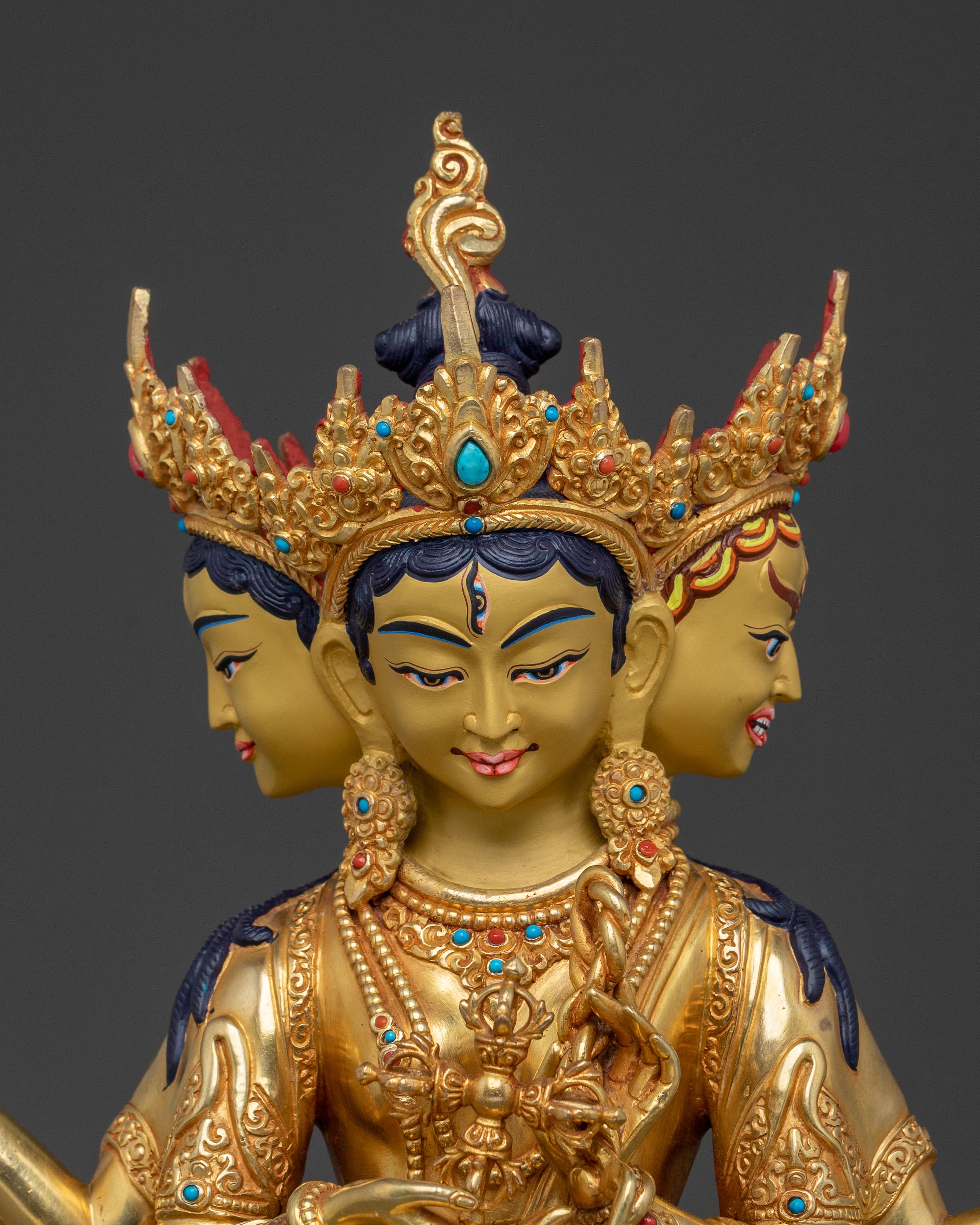 Namgyalma Statue: 24K Gold Gilded Dakini
