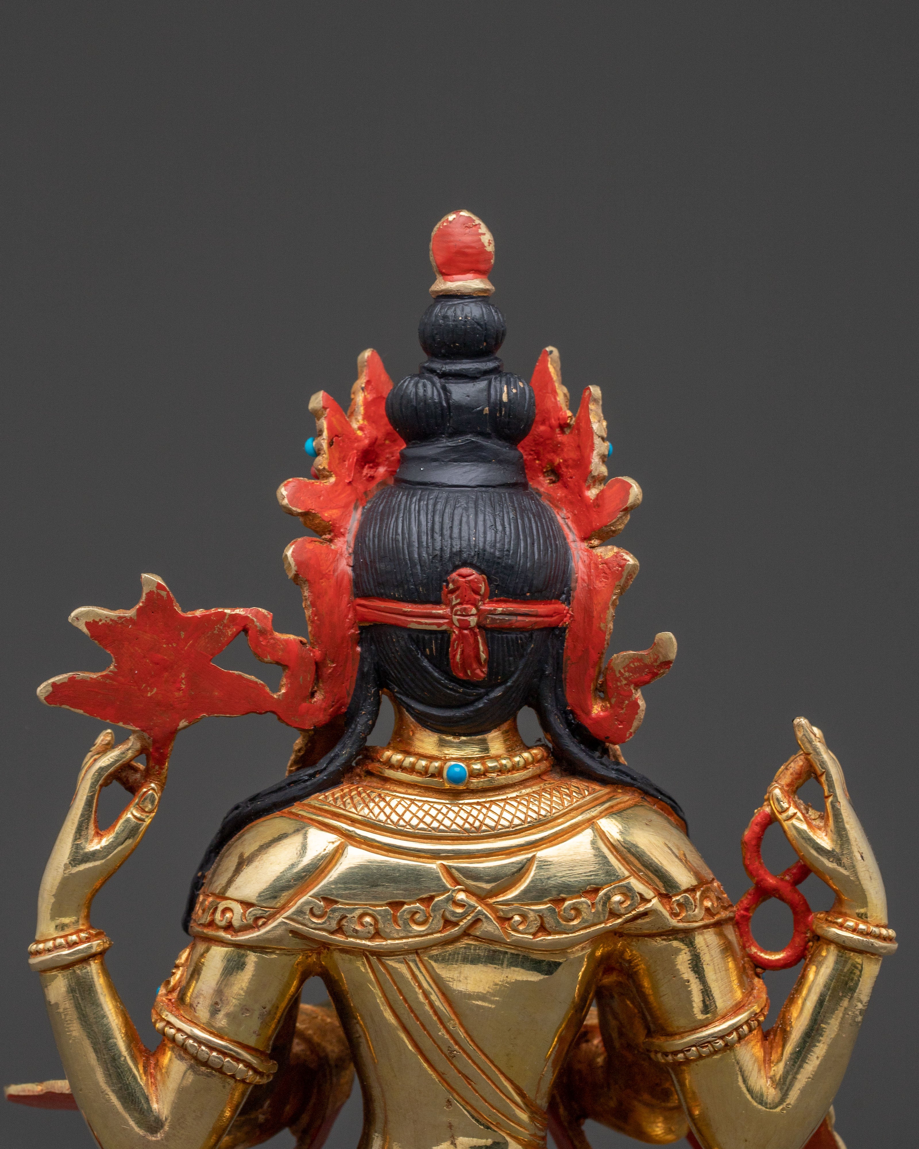 Chenrezig Gold Gilded Sacred Statue – Himalayan Artistry