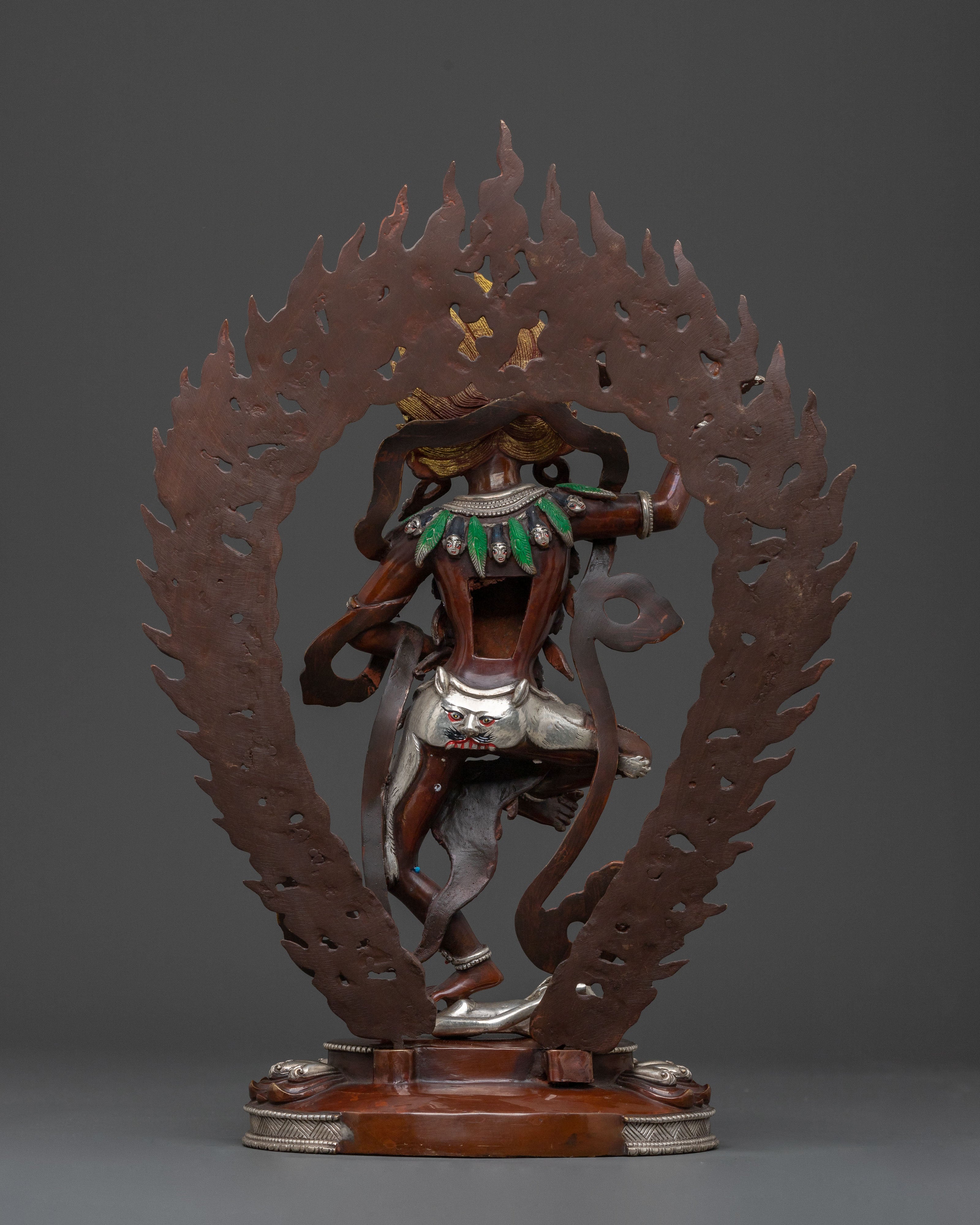Khadgayogini Fierce Wisdom Statue, Silver-Plated