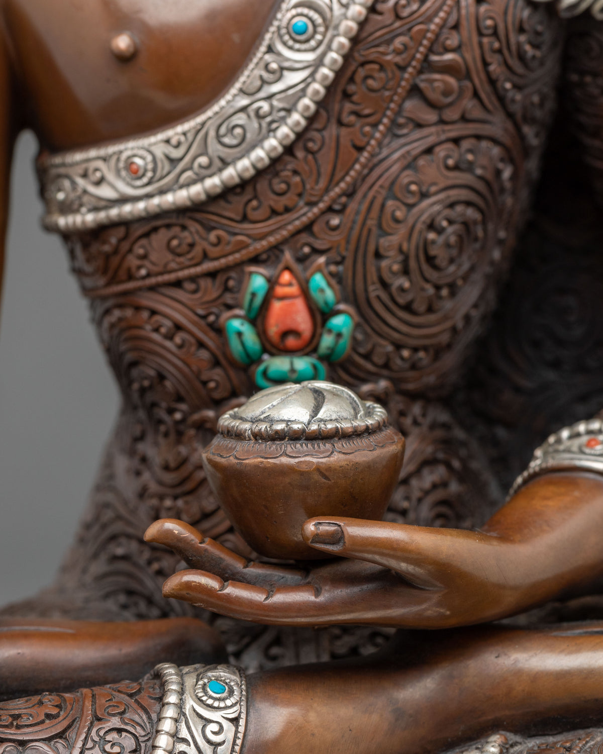 Shakyamuni Buddha Statue | Oxidized Copper Buddhist Figurine