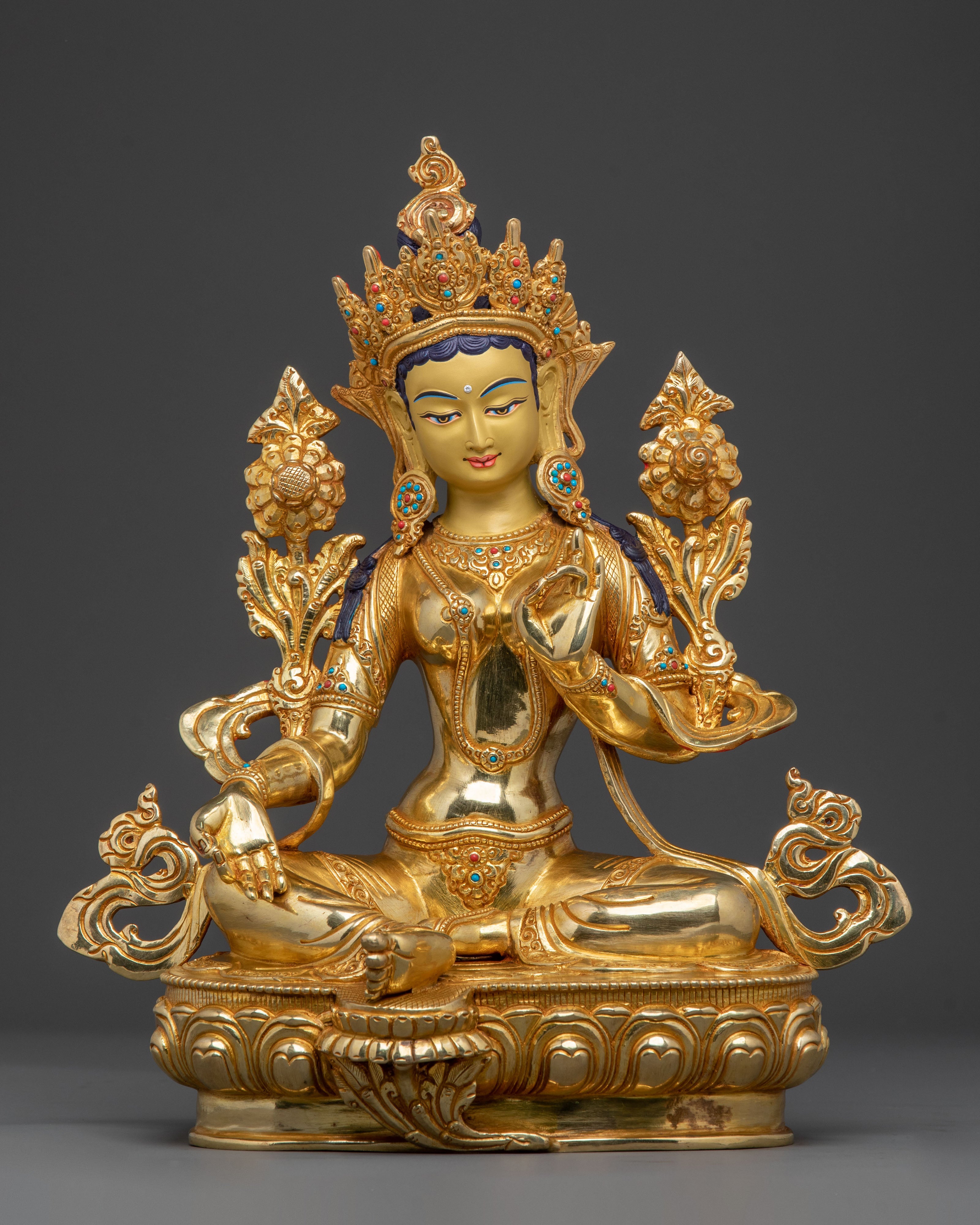 Green Tara Guardian Statue | Himalayan Buddhist Sculpture