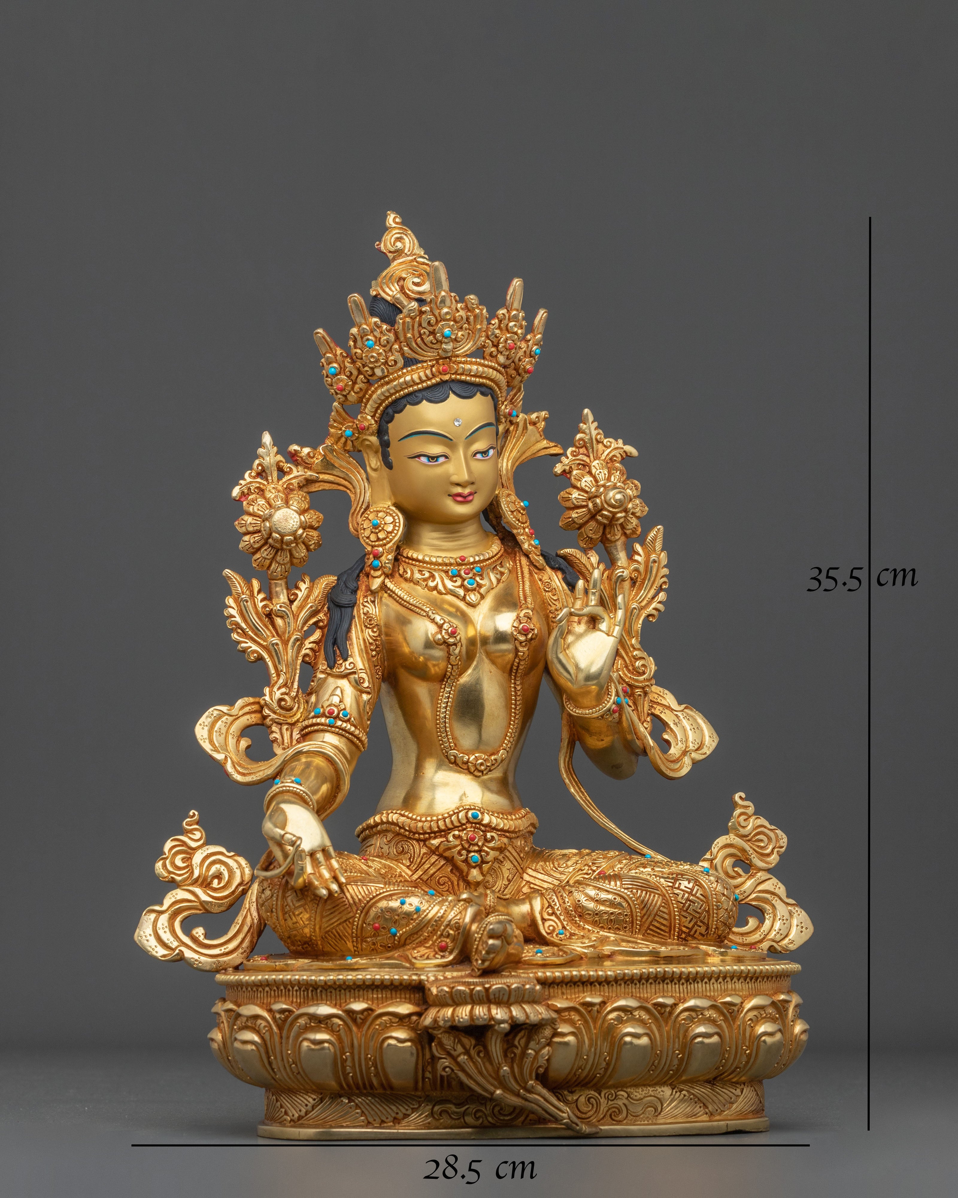 Handmade Green Tara Himalayan Sculpture | Tibetan Protector