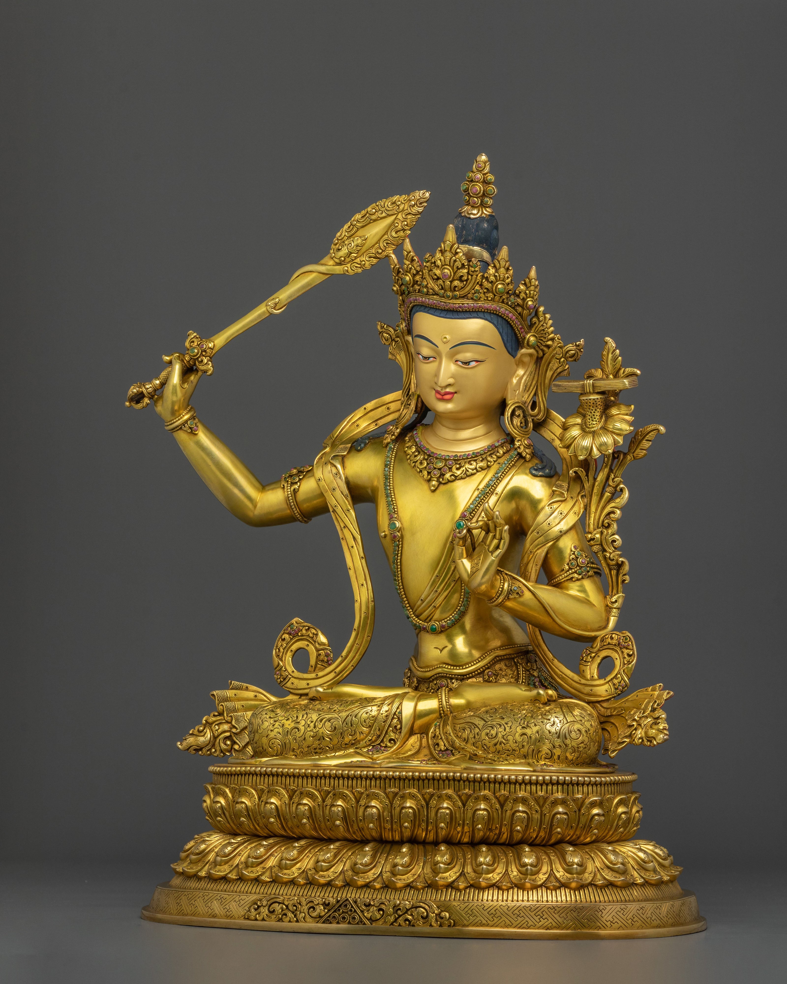 Handmade Manjushri Statue | Tibetan Wisdom Deity