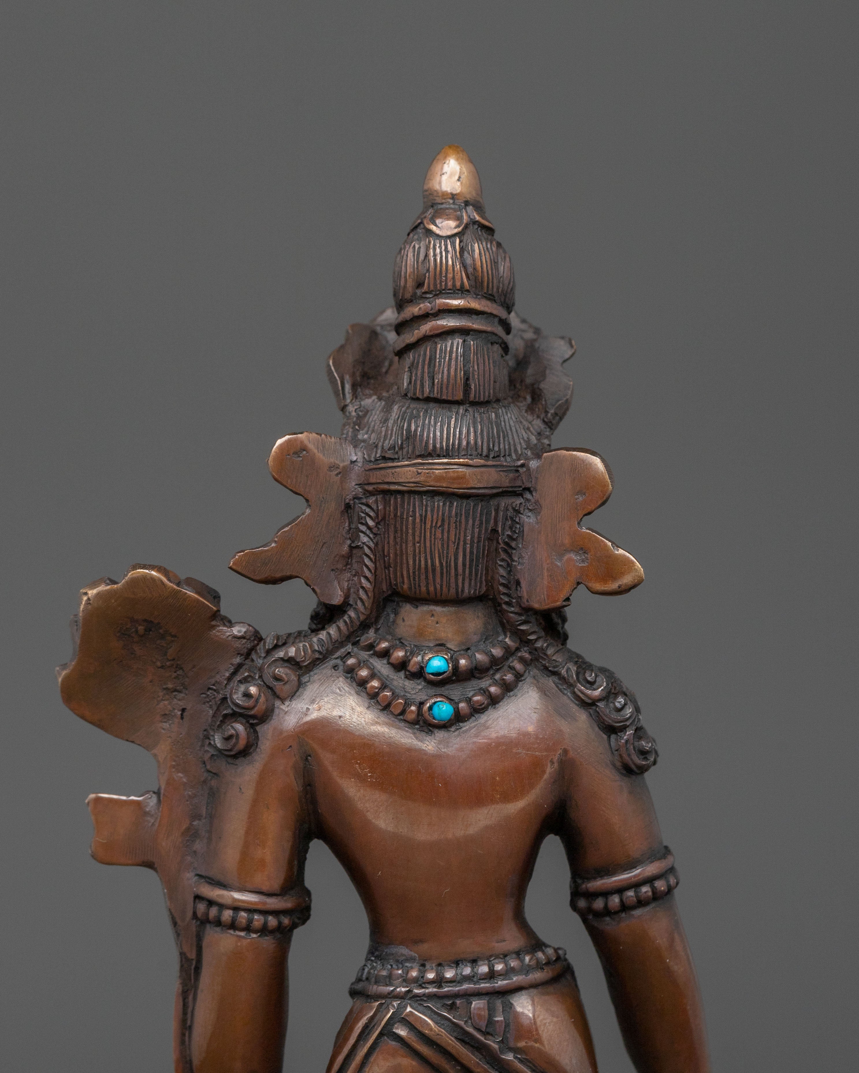 Padmapani Sacred Sculpture | Oxidized Copper Body