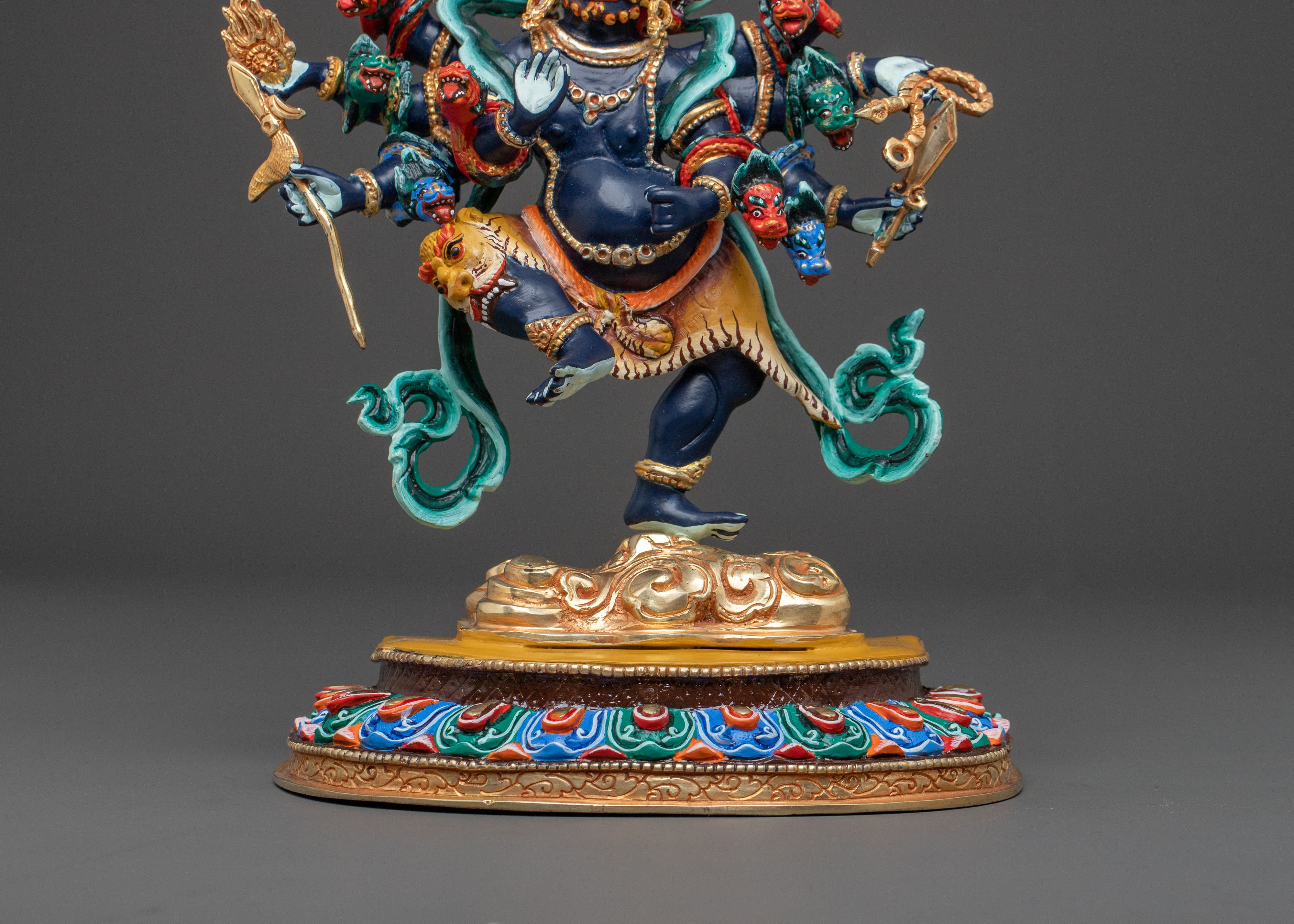 Uchusma Statue: Hand-Painted Copper Divinity