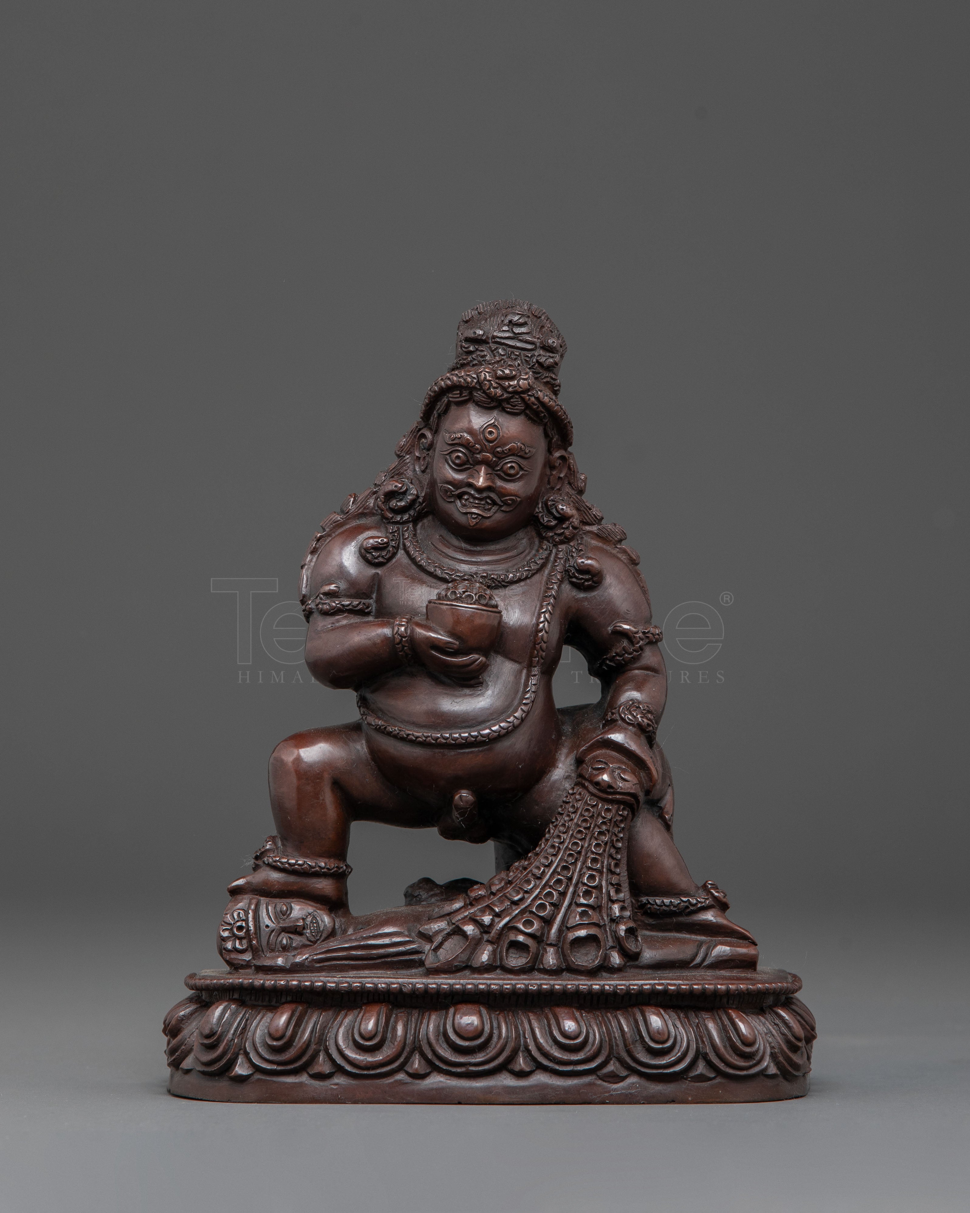 Oxidized Copper Black Dzambhala Statue 