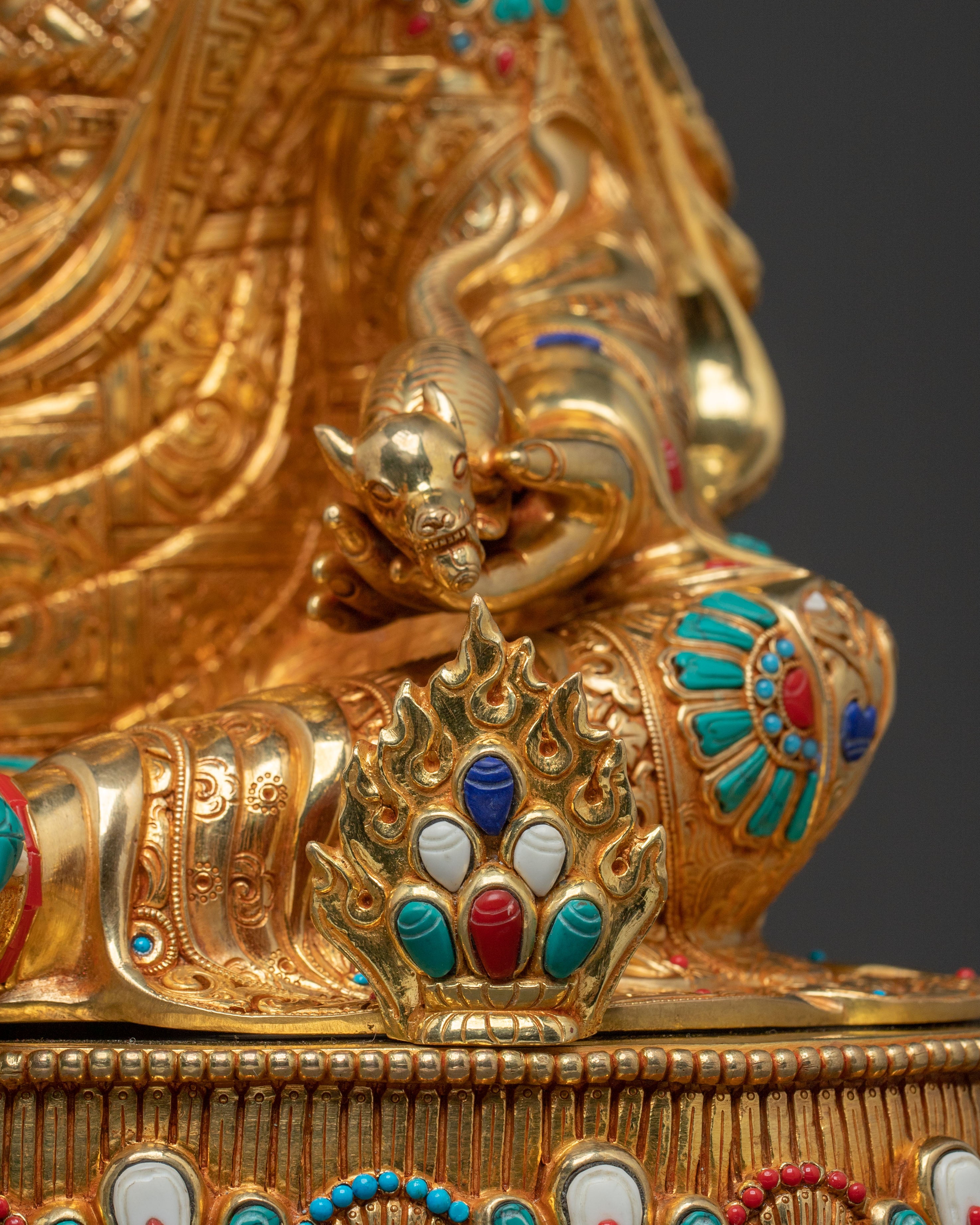 Guru Norla Statue | 24K Gold Gilded Buddhist Master
