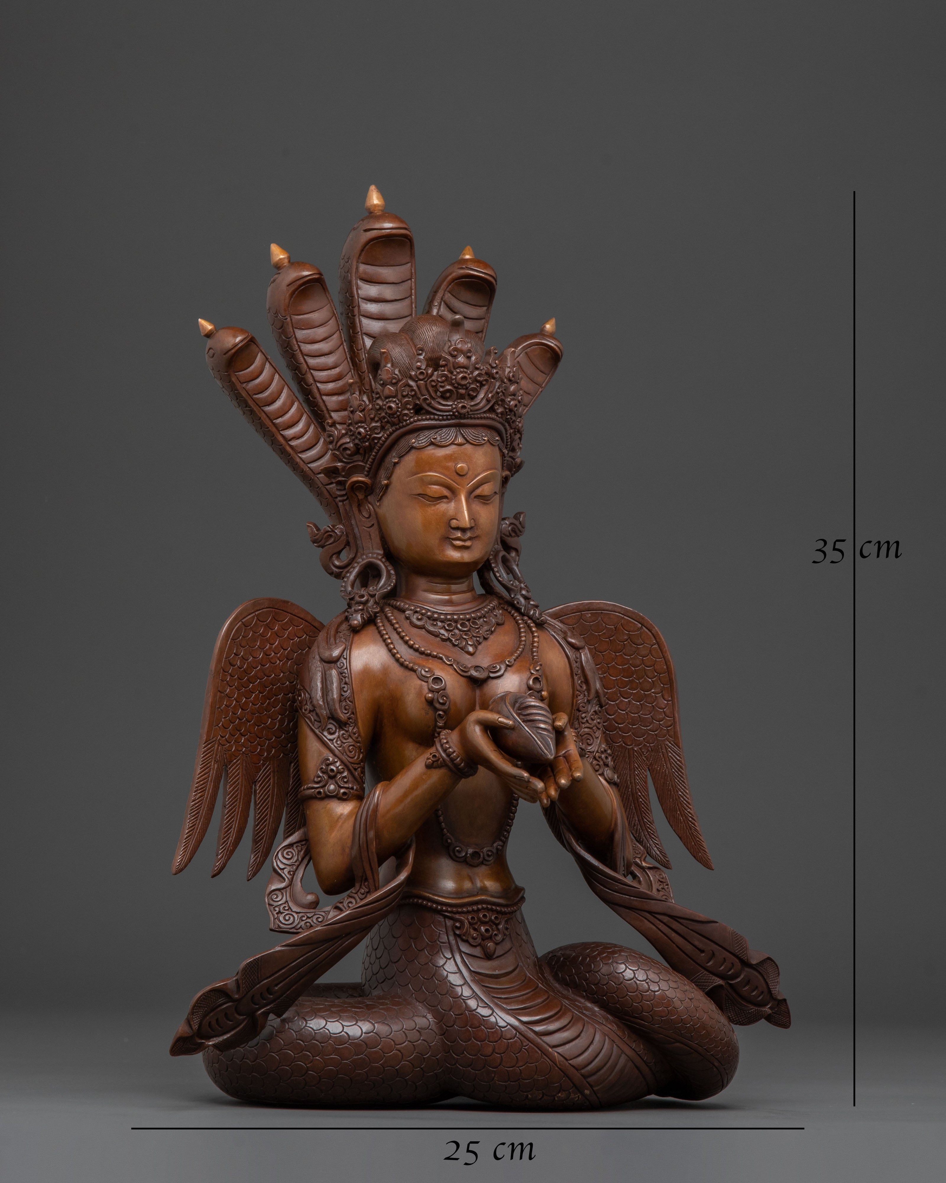Oxidized Copper Nagkanya Sculpture | Spiritual Decor
