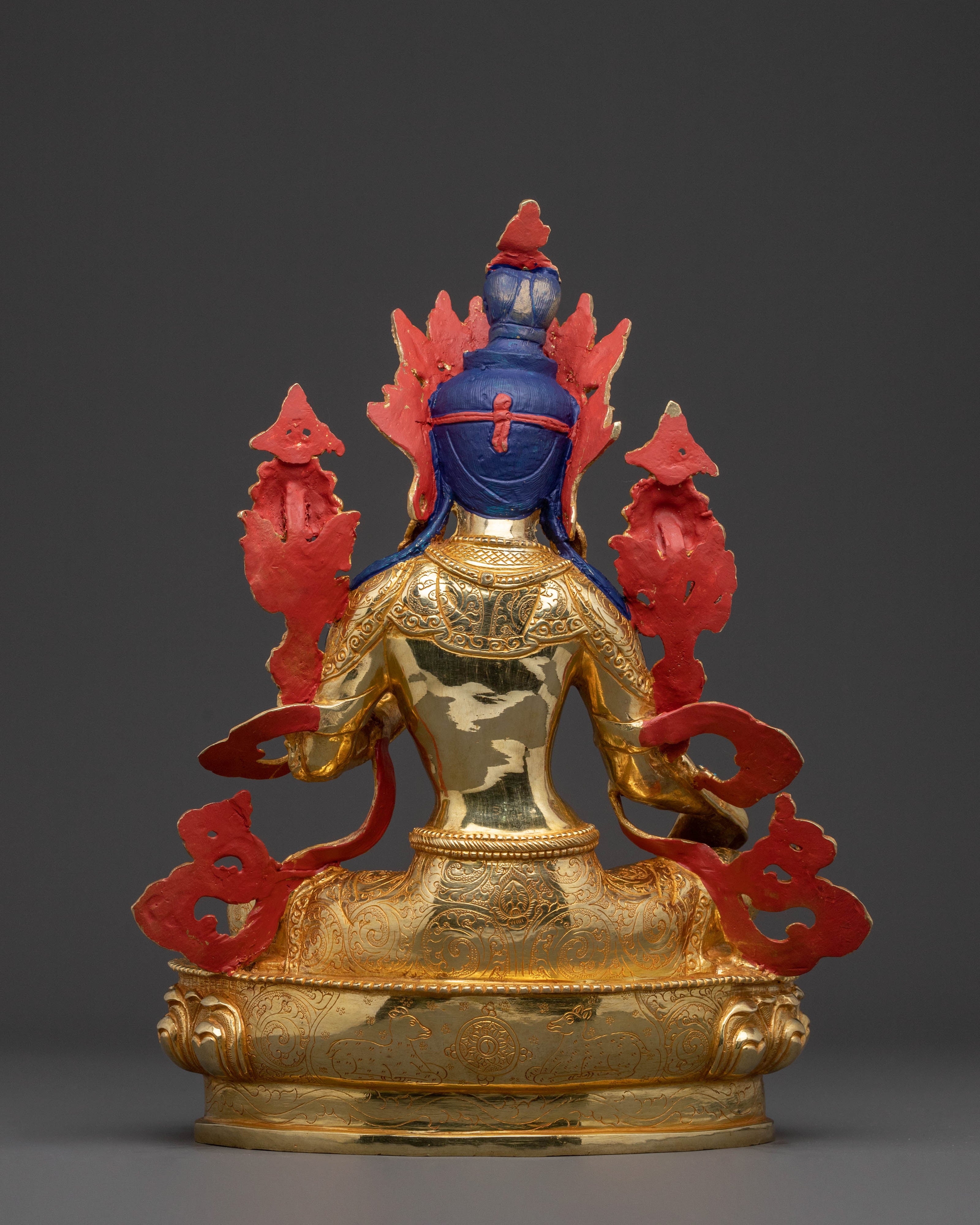 Green Tara Blessed Statue | Serene Gilded Copper Statue