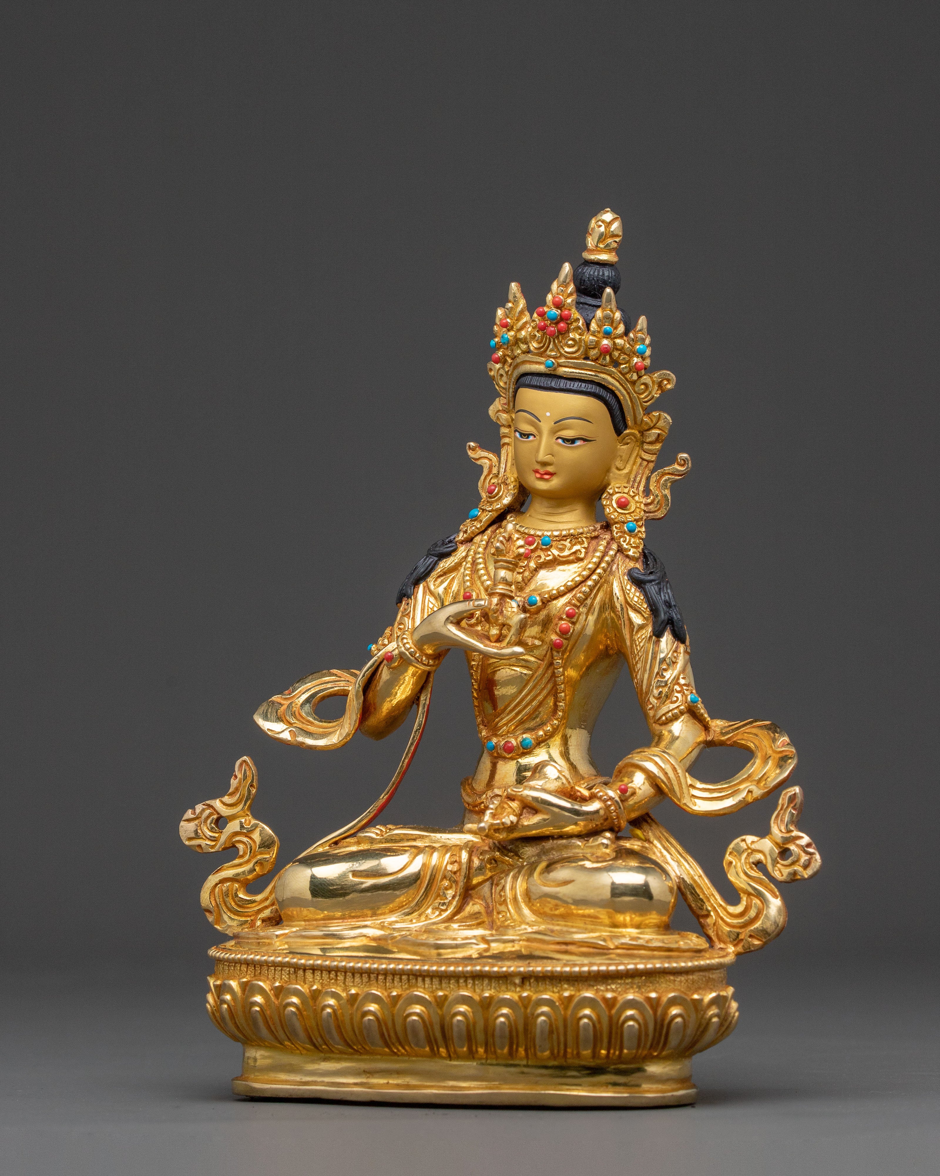 Vajrasattva Handcrafted Tantric Statue – 24K Gold Gilded Art