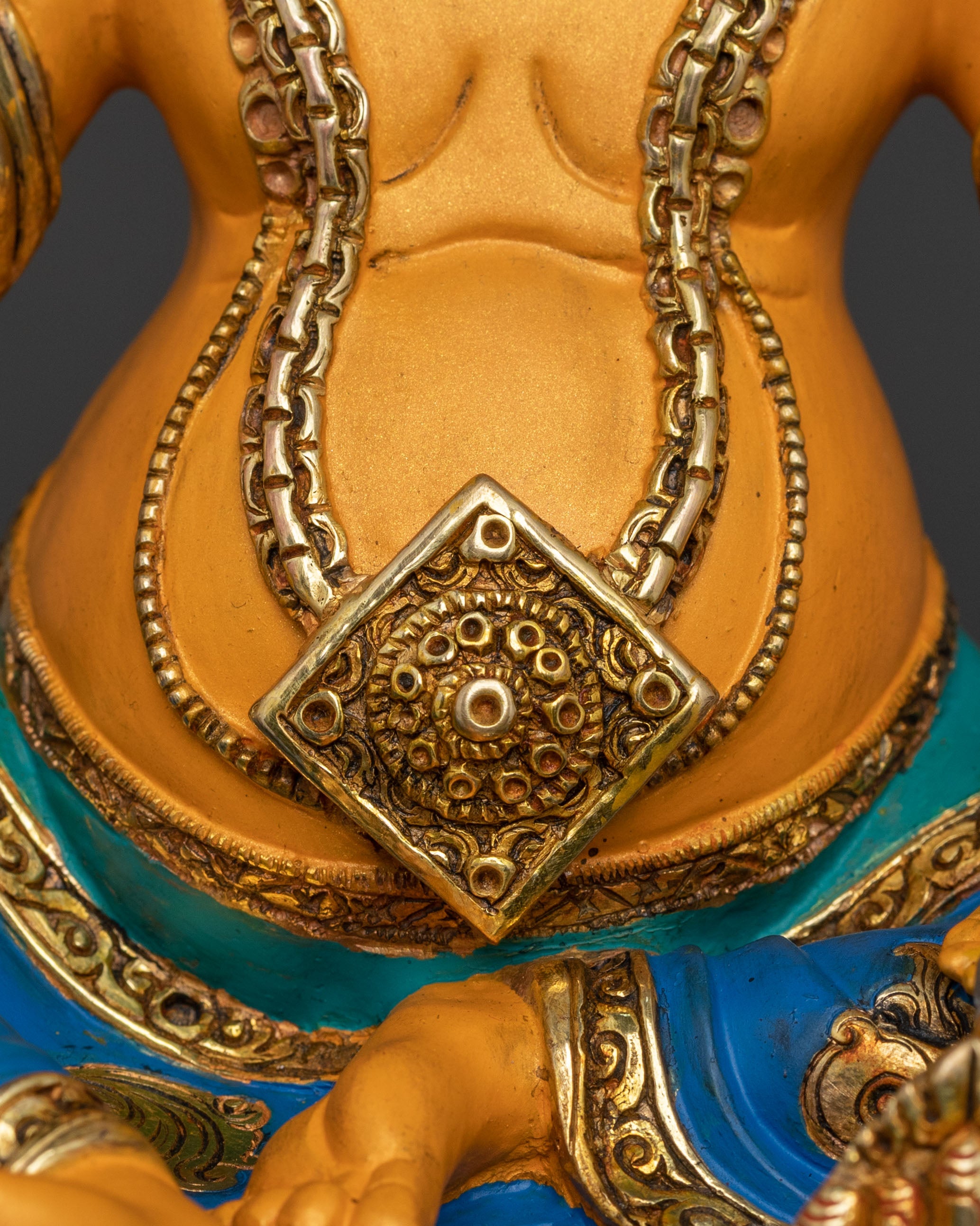 Dzambhala Statue on Throne | Traditional Figurine